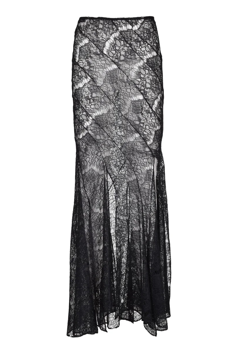Black Lace Mermaid Skirt -