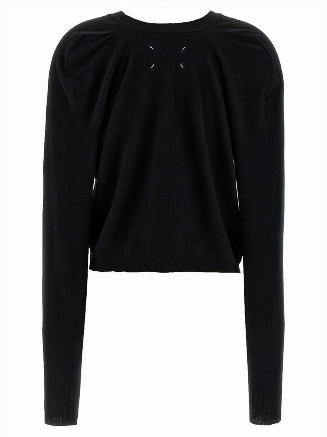 Cropped V-Neck Cardigan with Button-Down Front