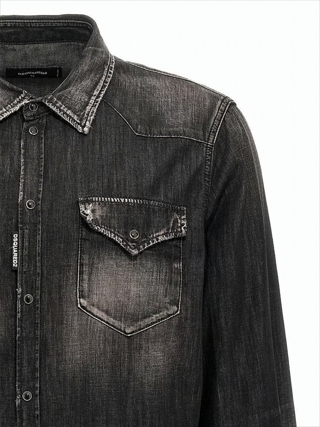 Faded Black Denim Shirt
