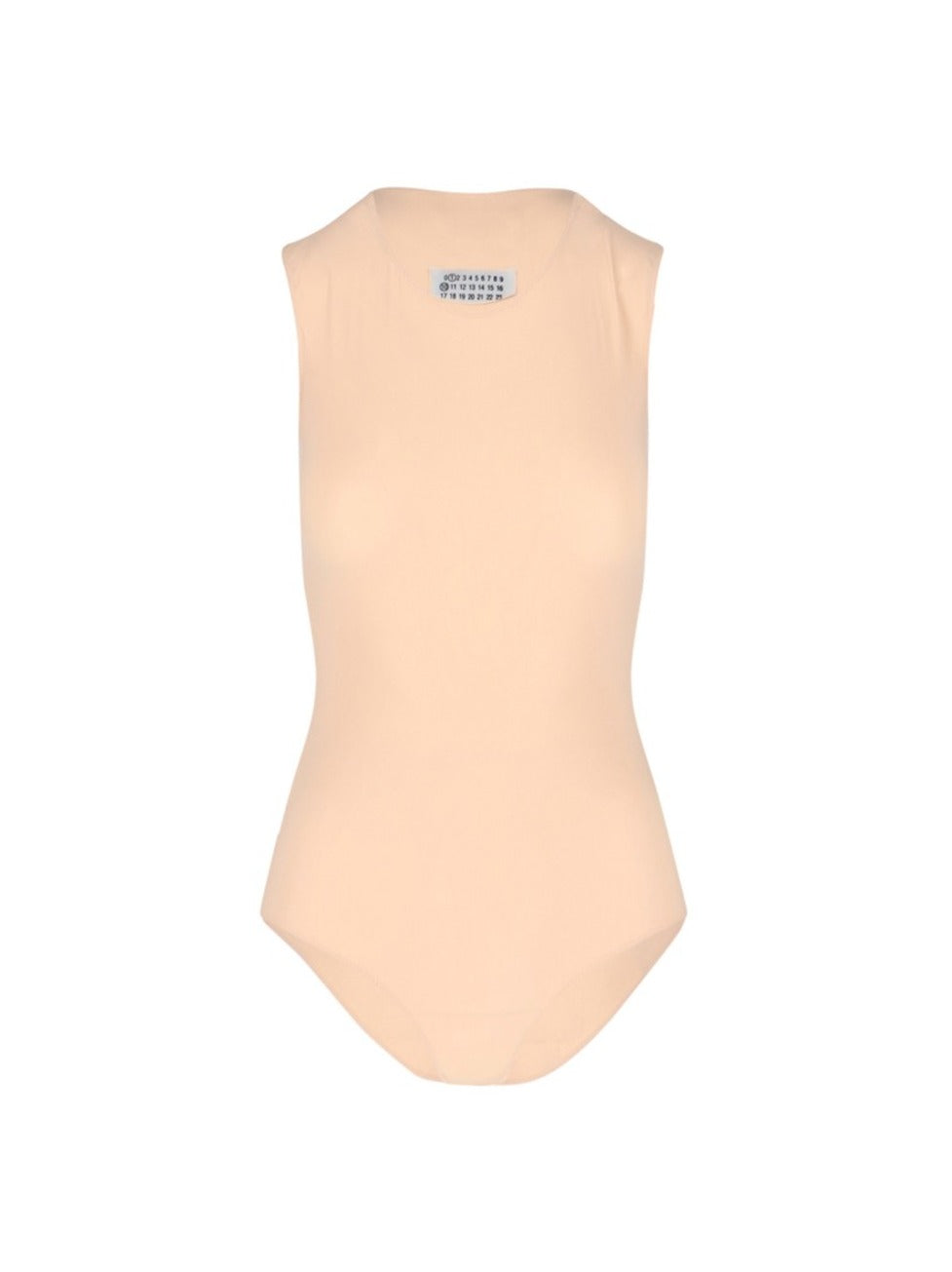 Sleeveless Bodysuit With Round Neckline And Seamless Finish