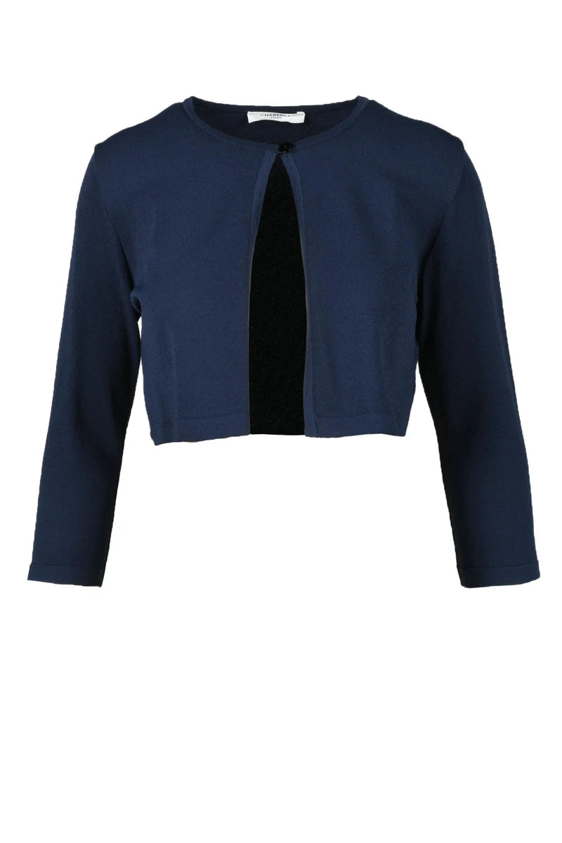 Cropped Cardigan with Round Neckline