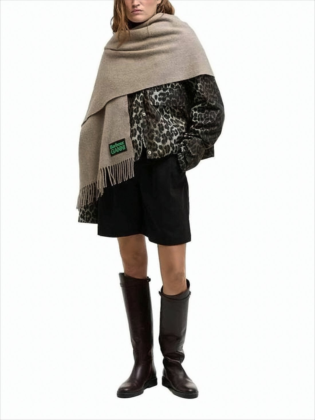 Long Rectangular Wool Barbour Scarf