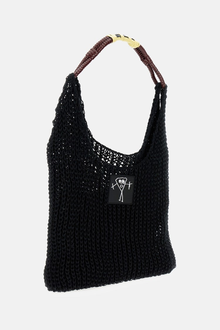 Mesh Shopping Bag With Braided Handle