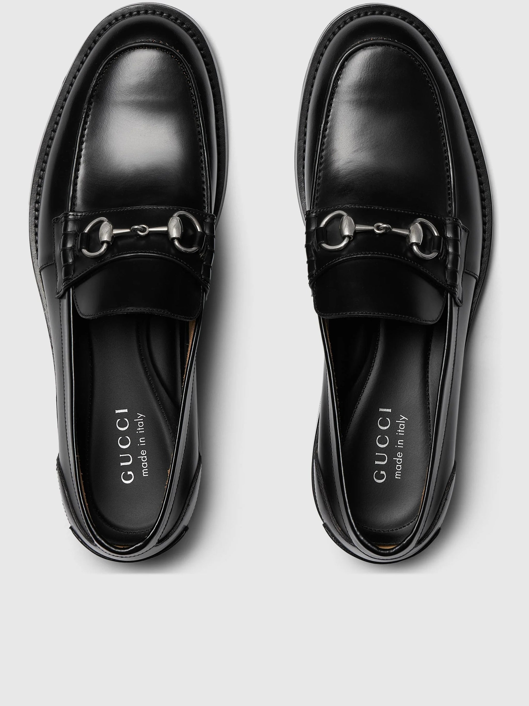 Black Terenze Silver Horsebit Leather Loafers