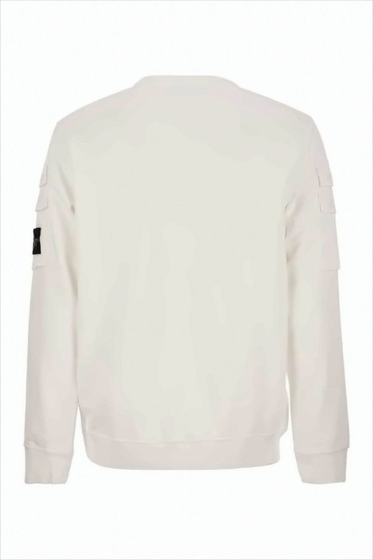 Long-Sleeve Cotton T-Shirt with Shoulder PocketsPatch