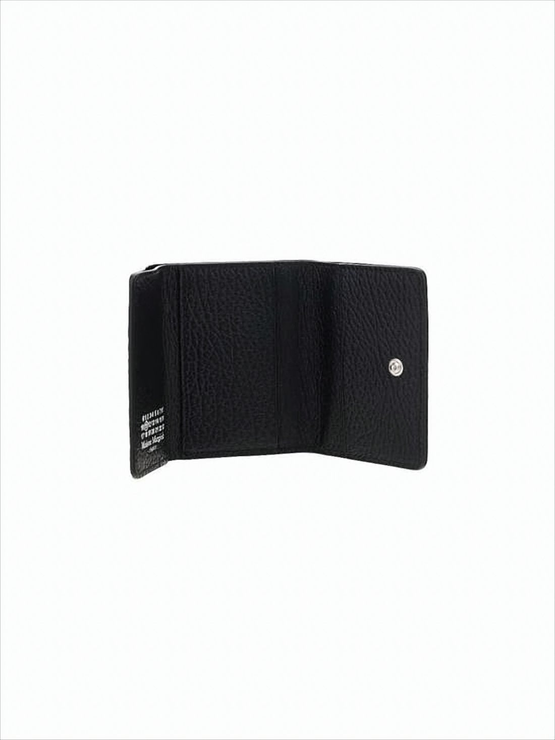 Compact Tri-Fold Wallet with Textured Leather