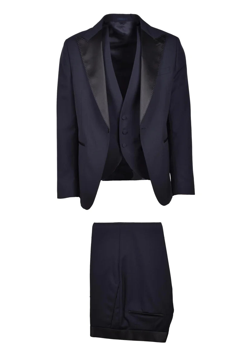 Men's Virgin Wool Suit - Navy Blue