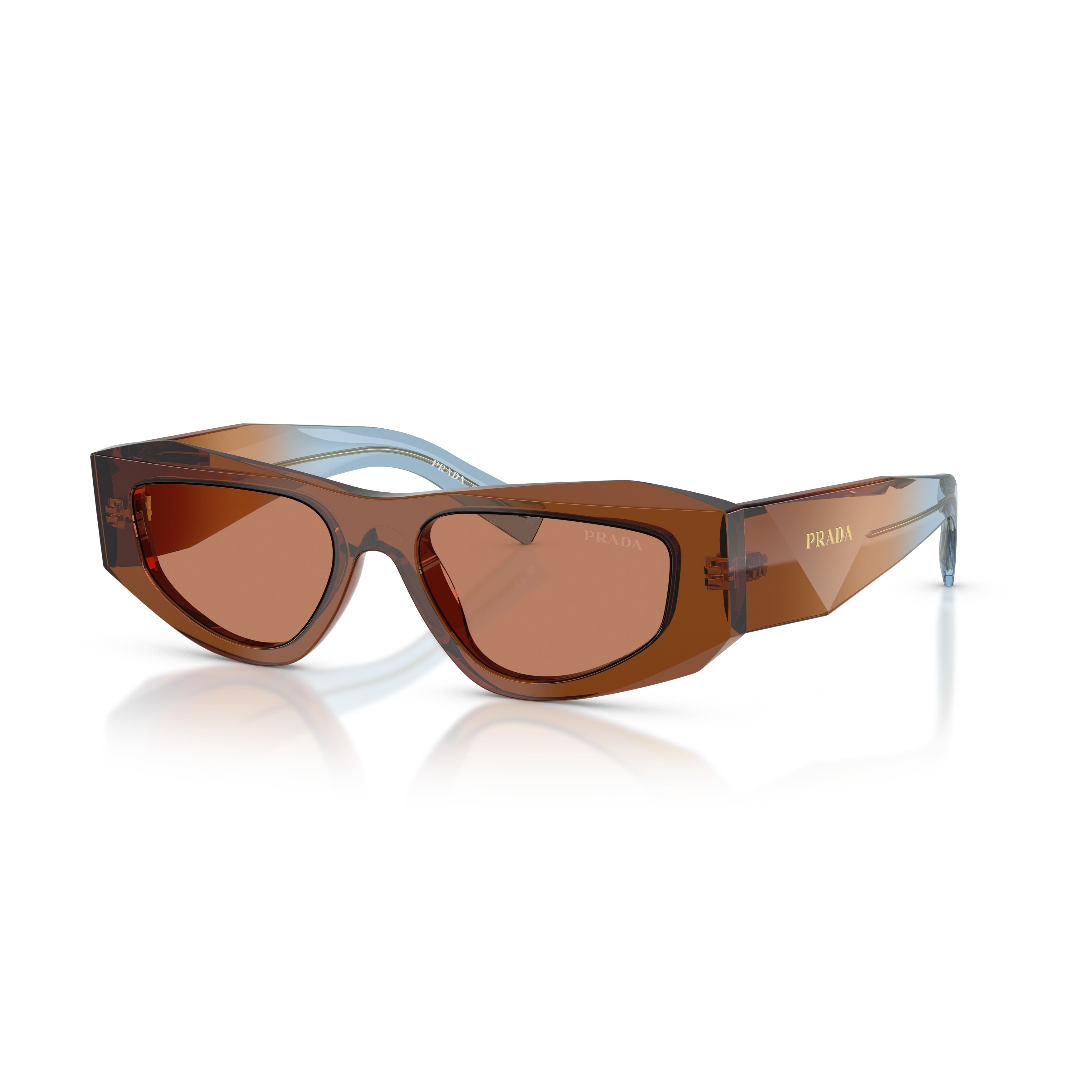 0pr B19s Translucent Brown Angular Sunglasses