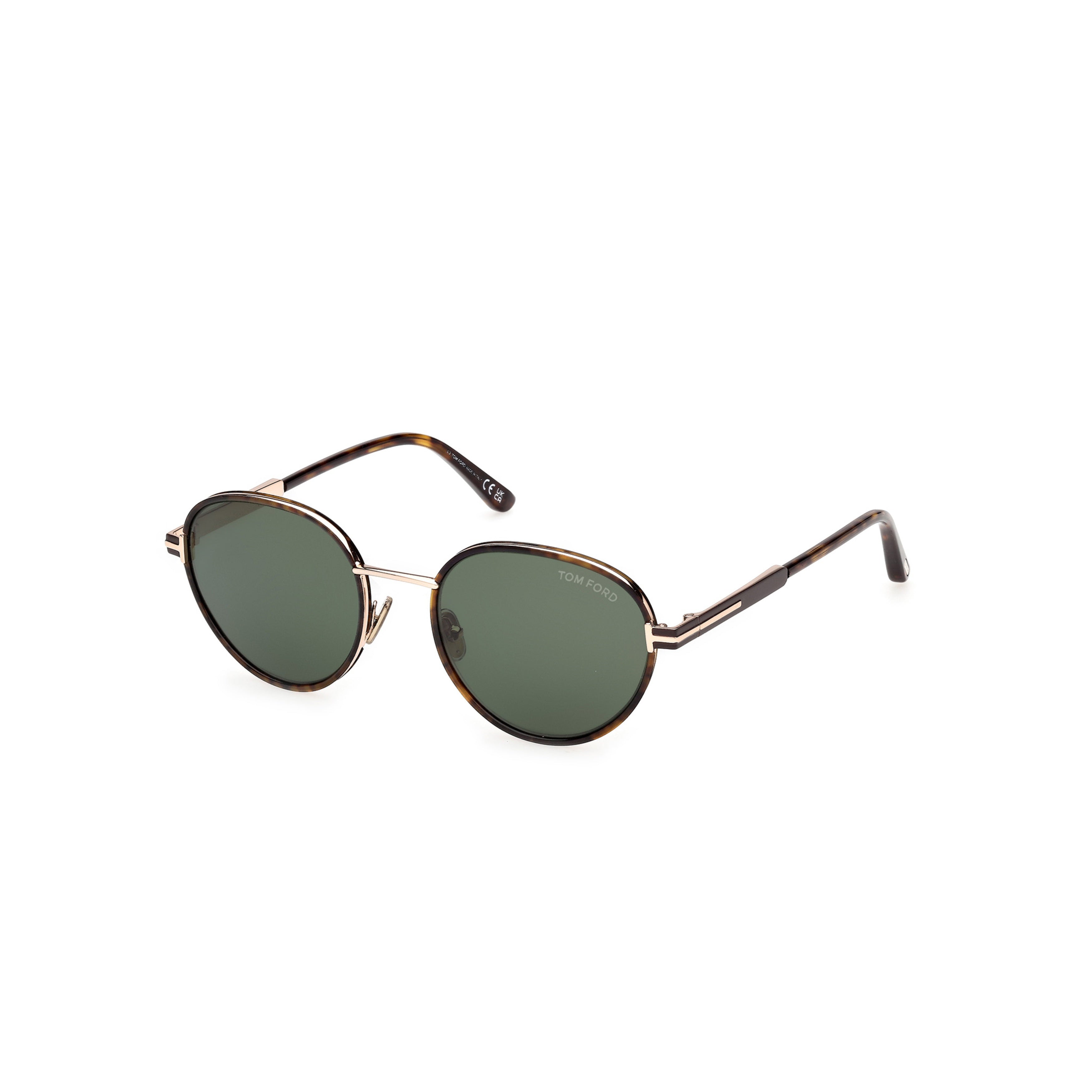 Ft1339 Round Green Lens Sunglasses