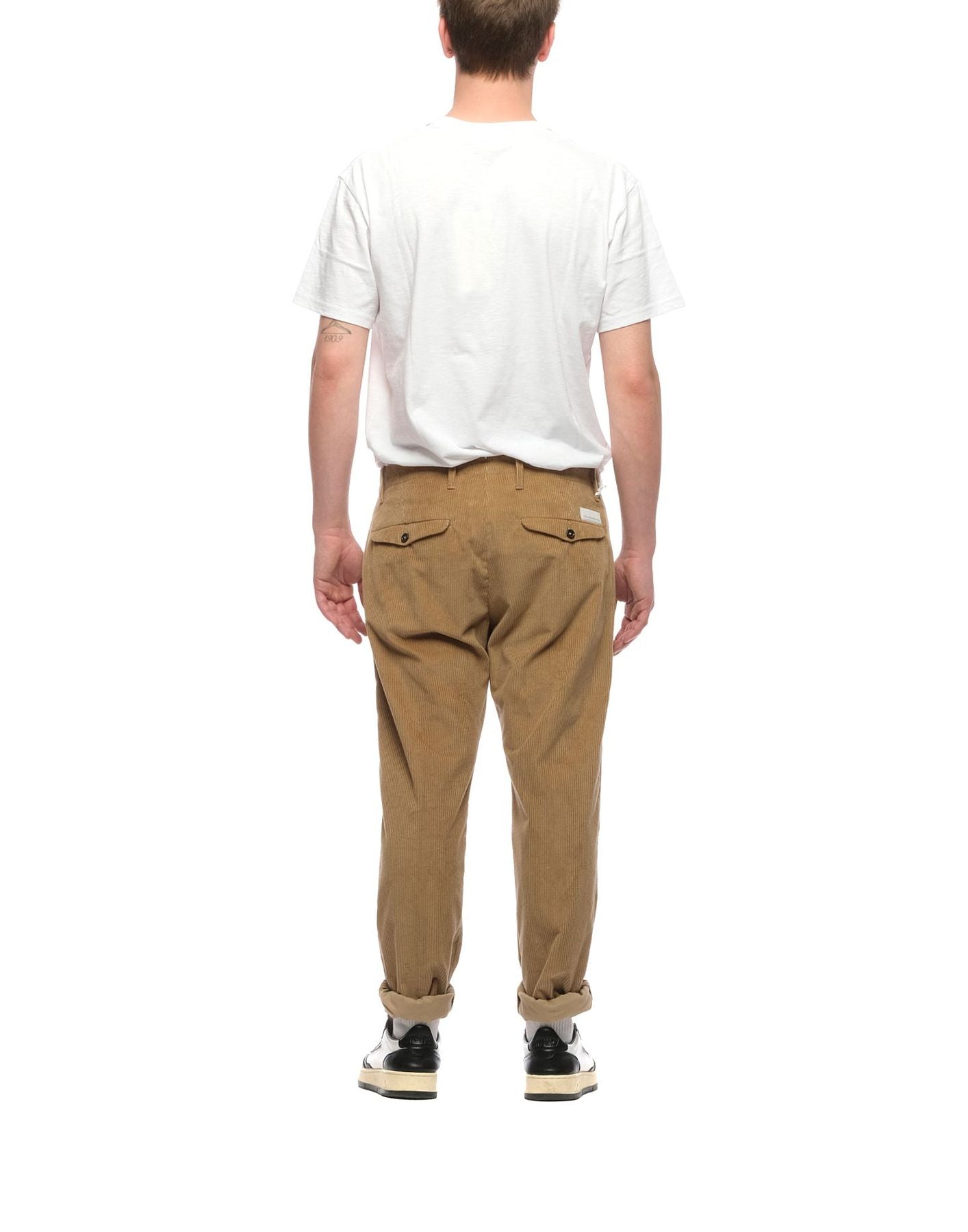 Straight-Leg Corduroy Trousers With Button Fastening
