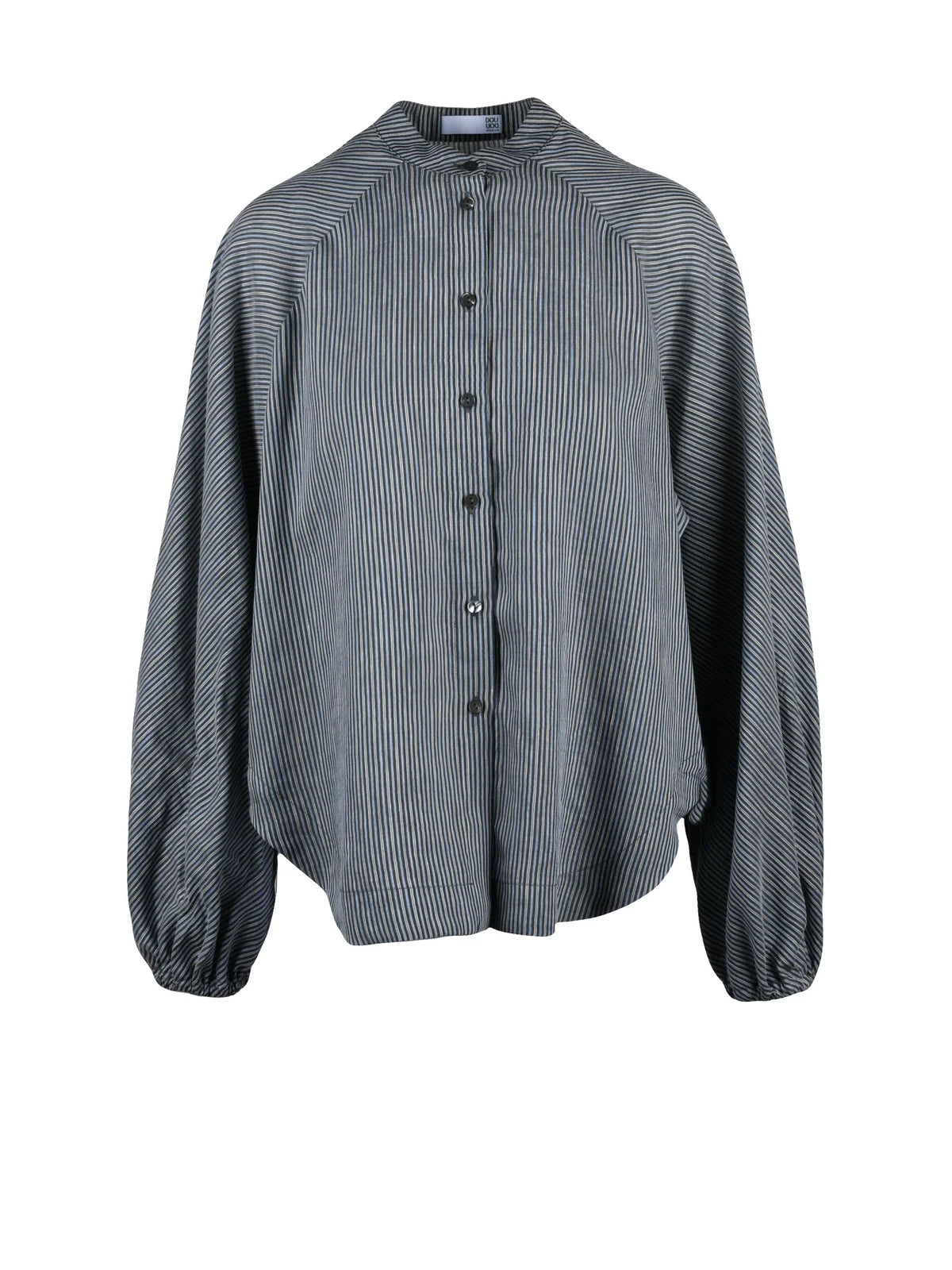 Grey Sky Blue Viscose Linen Silk Shirt