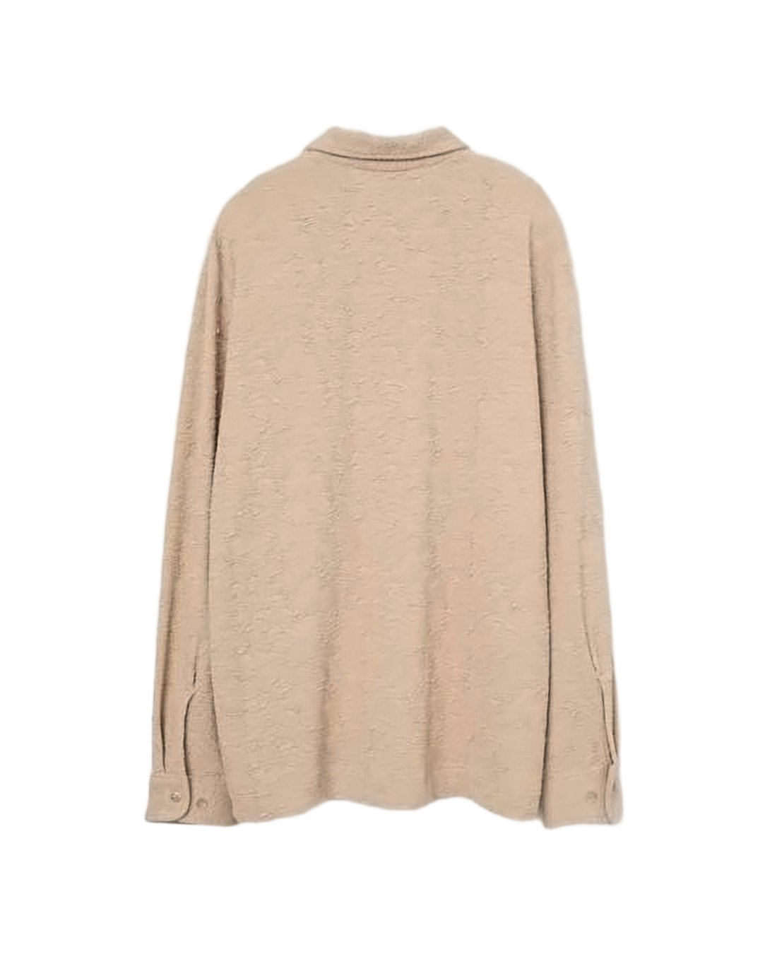 Textured Long-Sleeve Sweater With Classic Collar