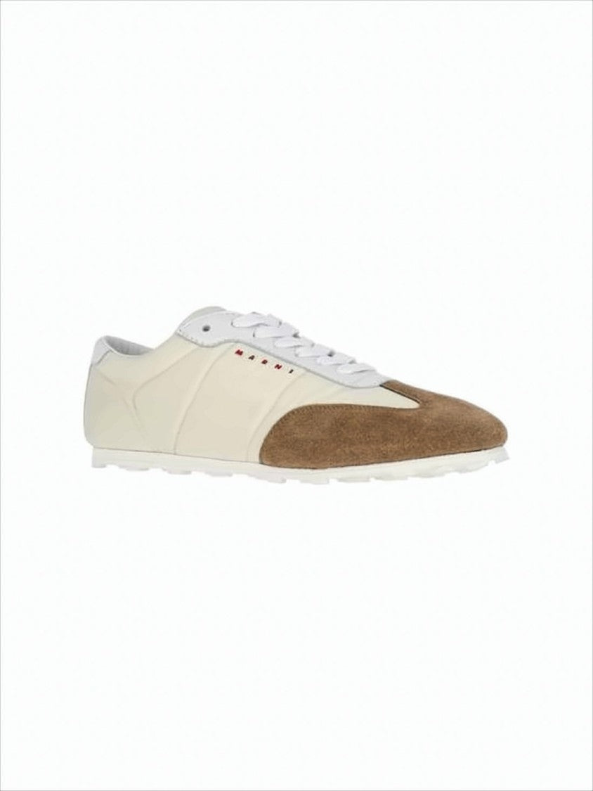 Smooth Polyamide Sneakers with Suede Accents