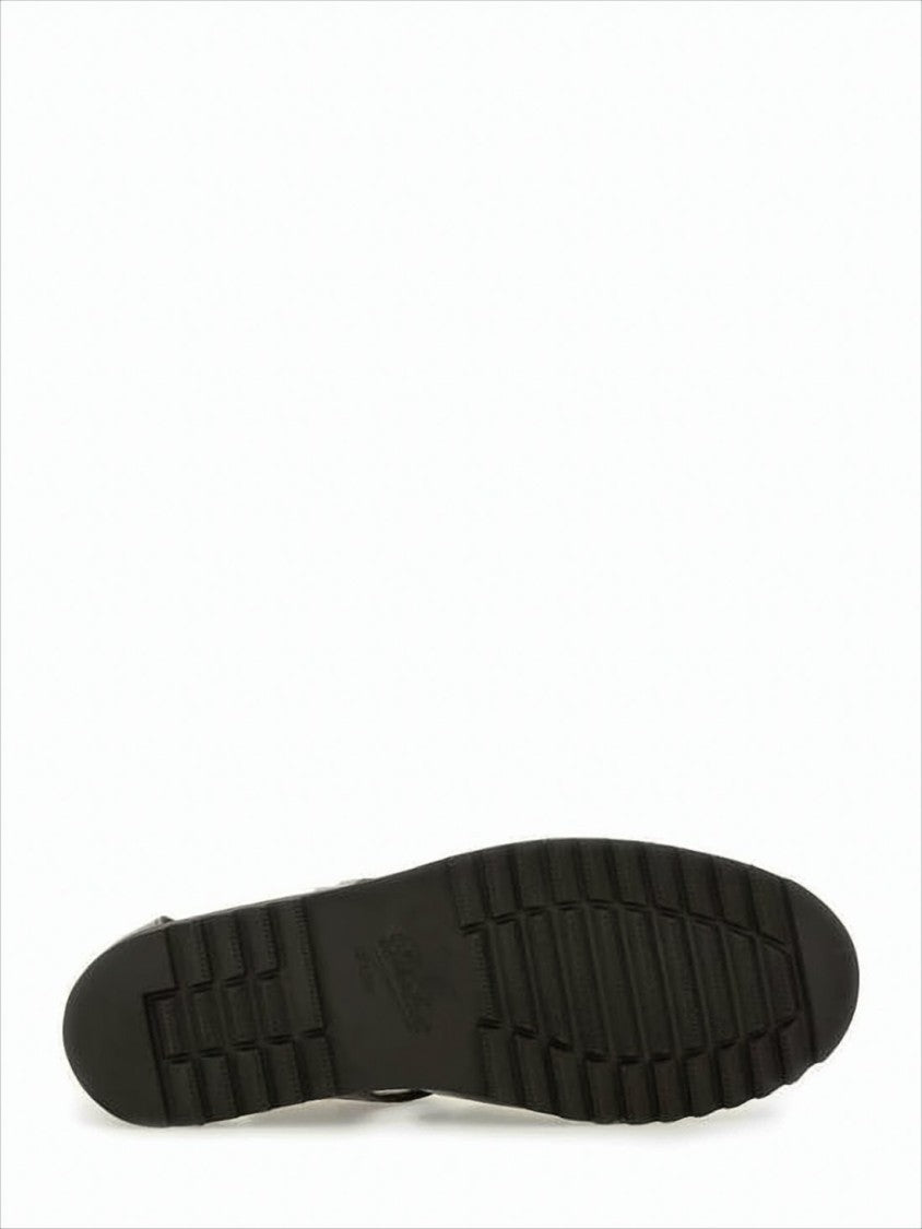 Woven Leather Sandals with Side Buckle Strap