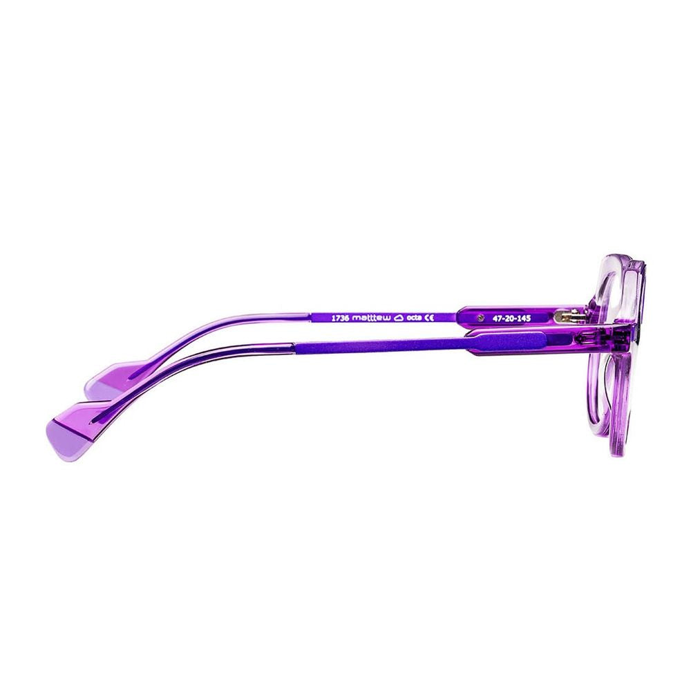 Octa Transparent Purple Acetate Octagonal-Round Sunglasses