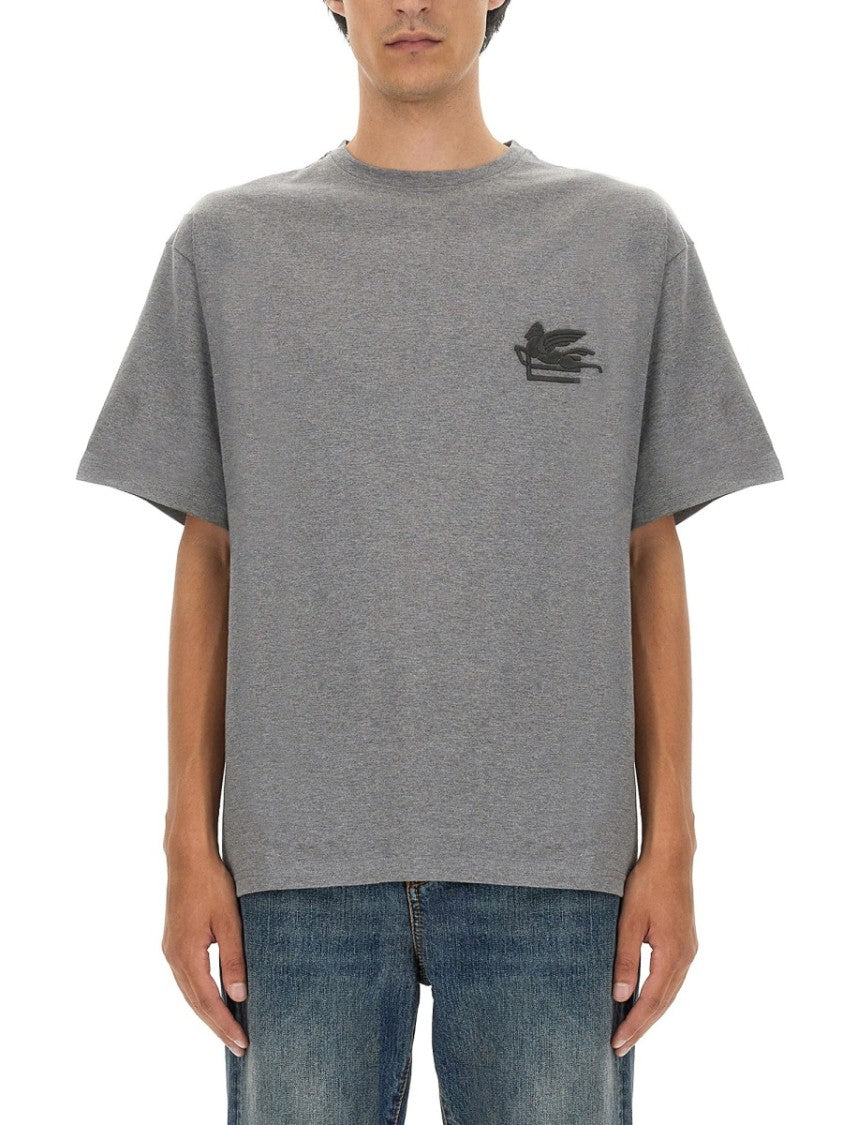 Pegasus Embroidered Grey T-Shirt