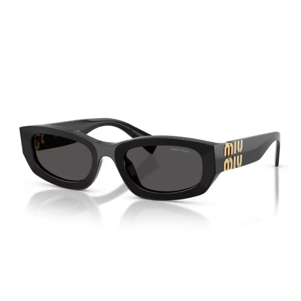 0Mu B04S Miu Glimpse Rectangular Matte Black Acetate Sunglasses