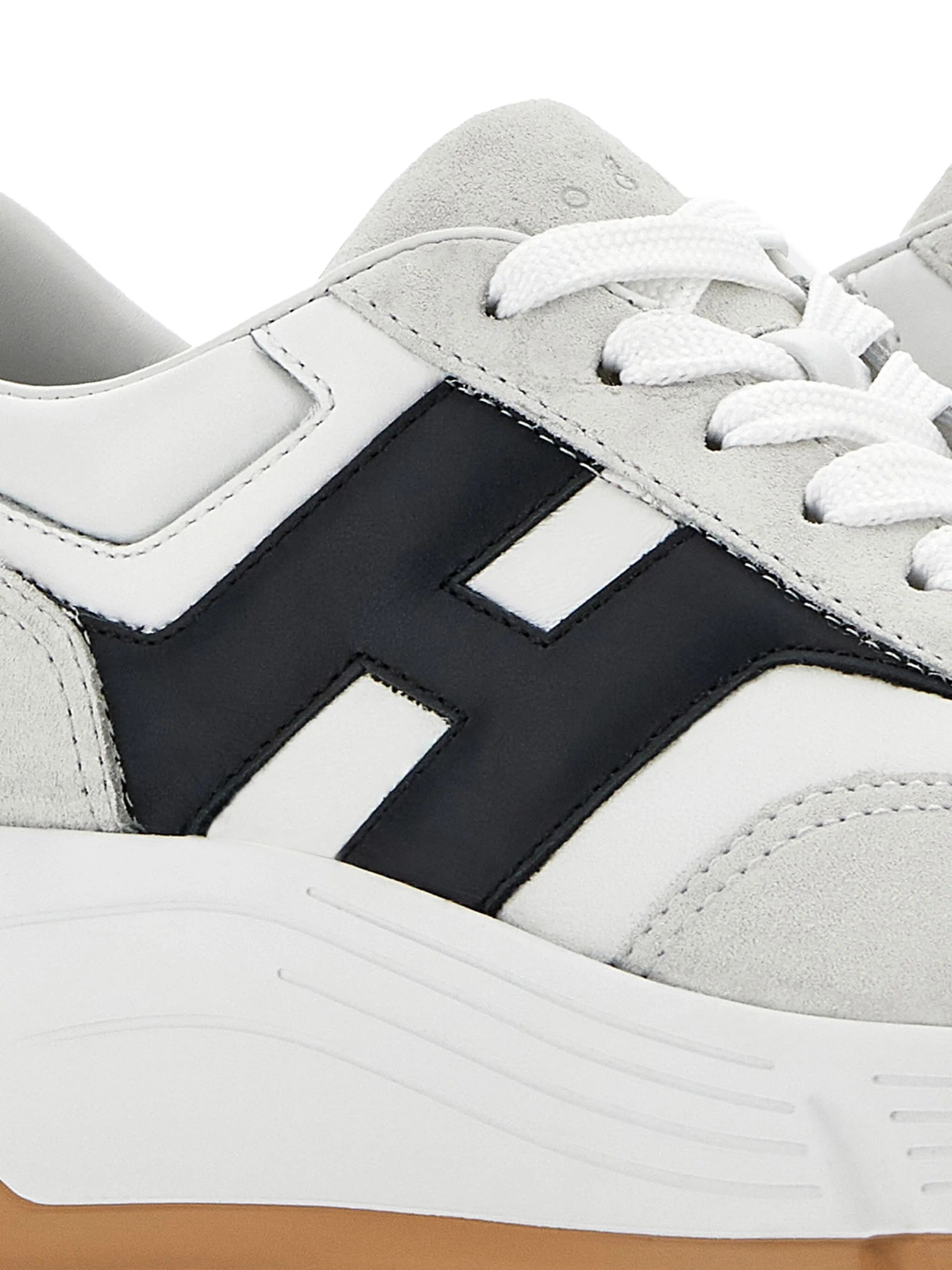 Black Low-Top Suede Leather H Sneakers