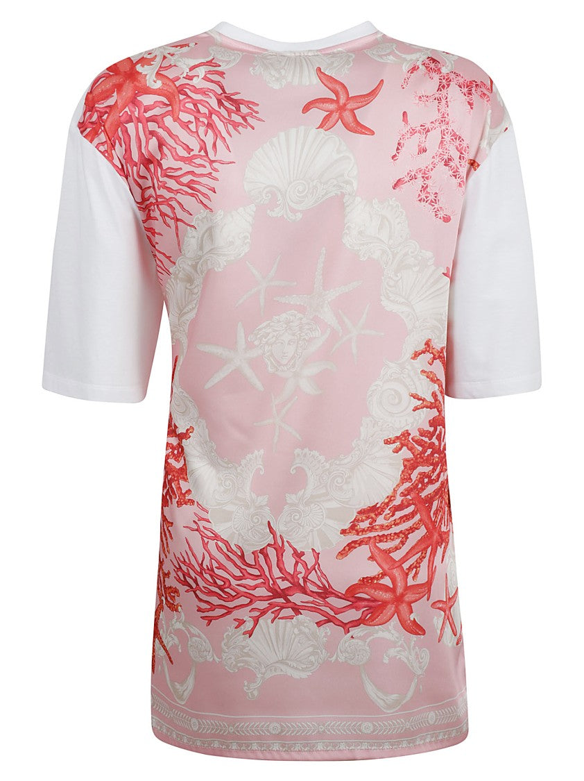 White T-Shirt With Pink Back