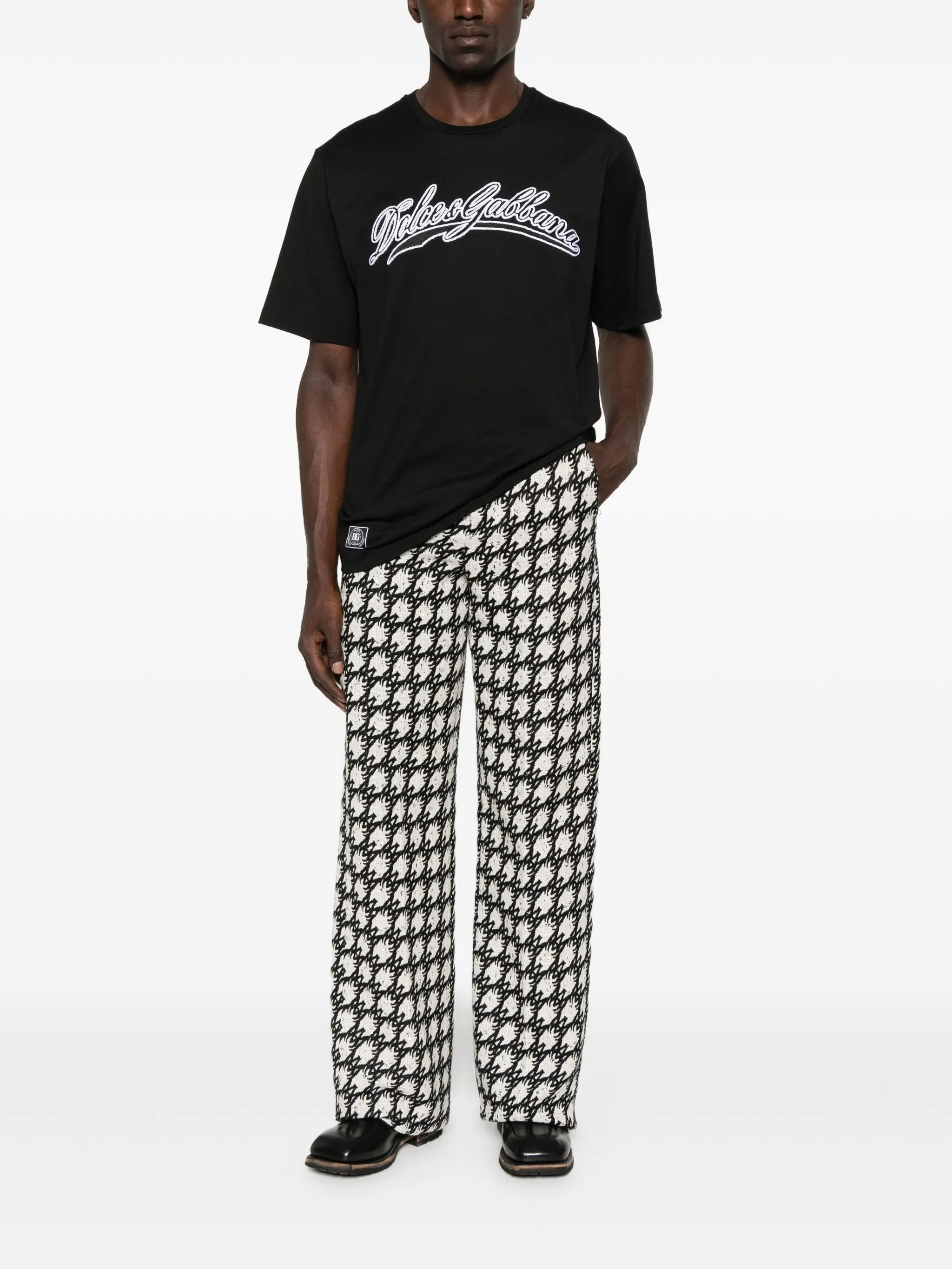 Black Short-Sleeve Script Logo T-Shirt