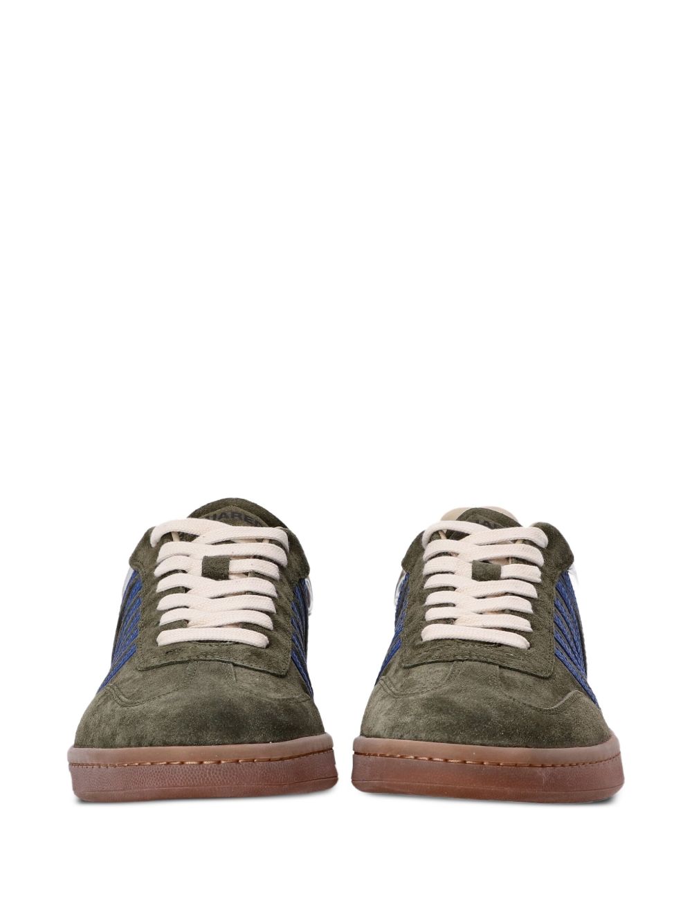 Low-Top Sneakers with Olive Green Suede