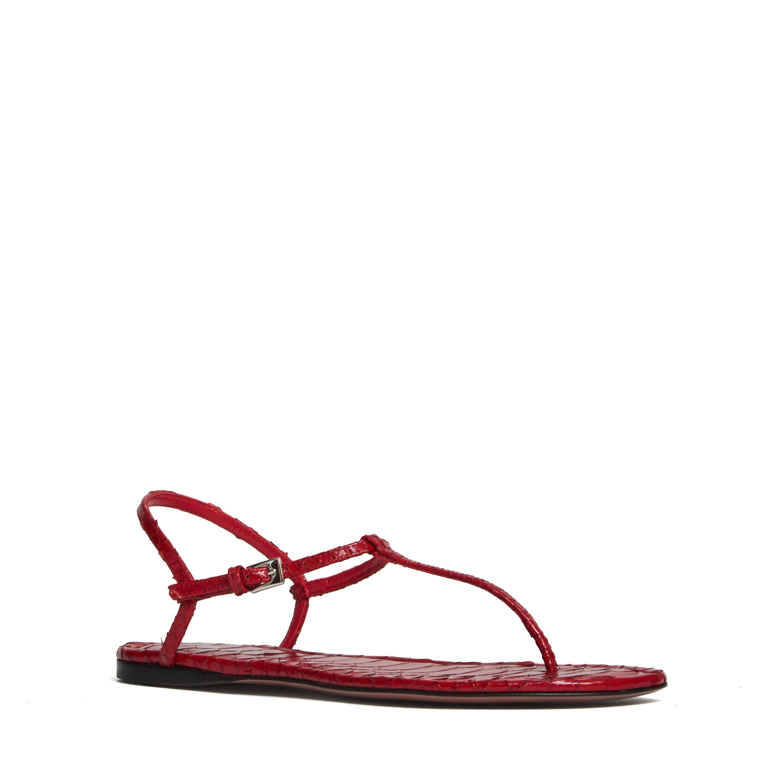 Montecarlo Mono Printed Python Flat Sandals