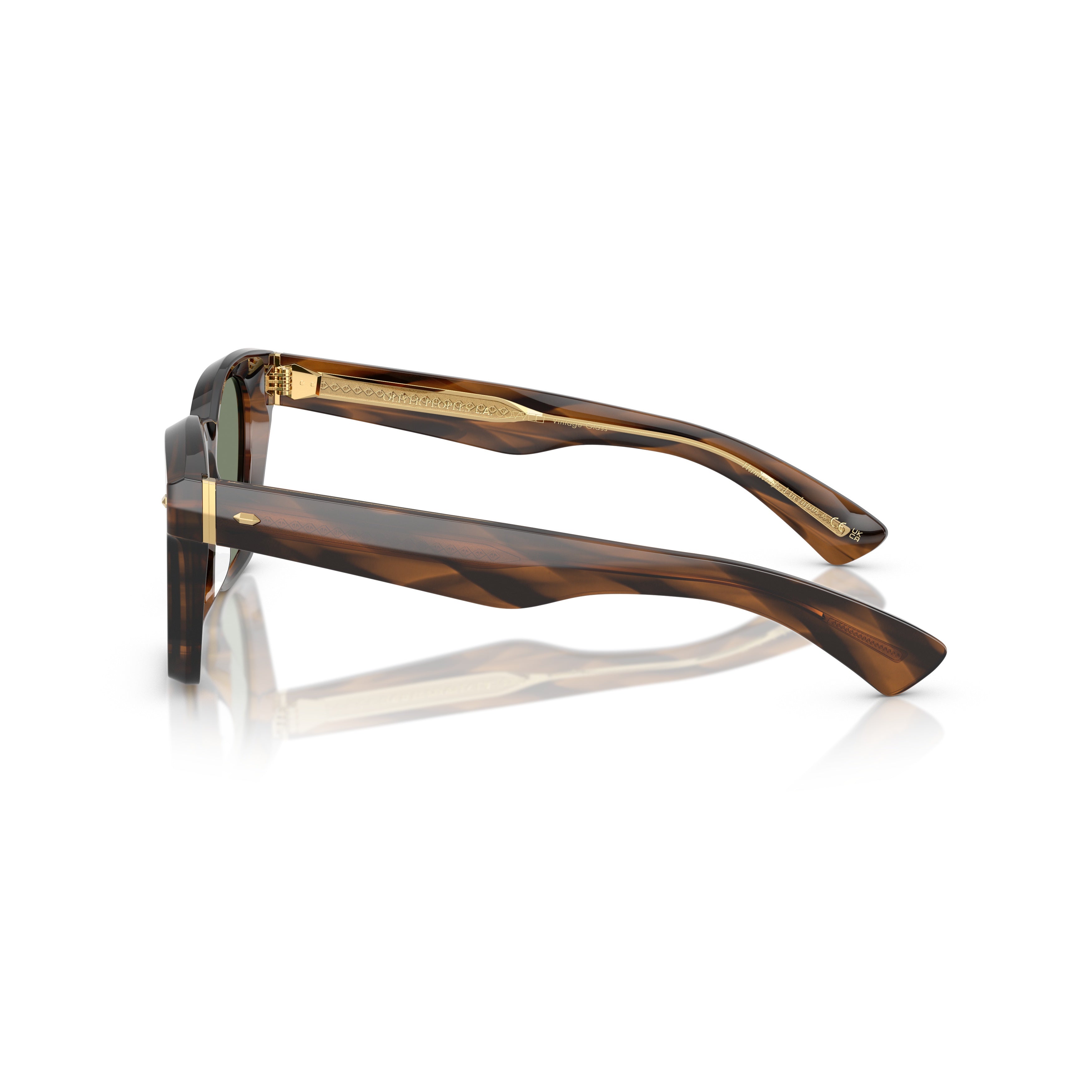 0ov5498su Tortoiseshell Square Frame Sunglasses with Dark Green Lenses
