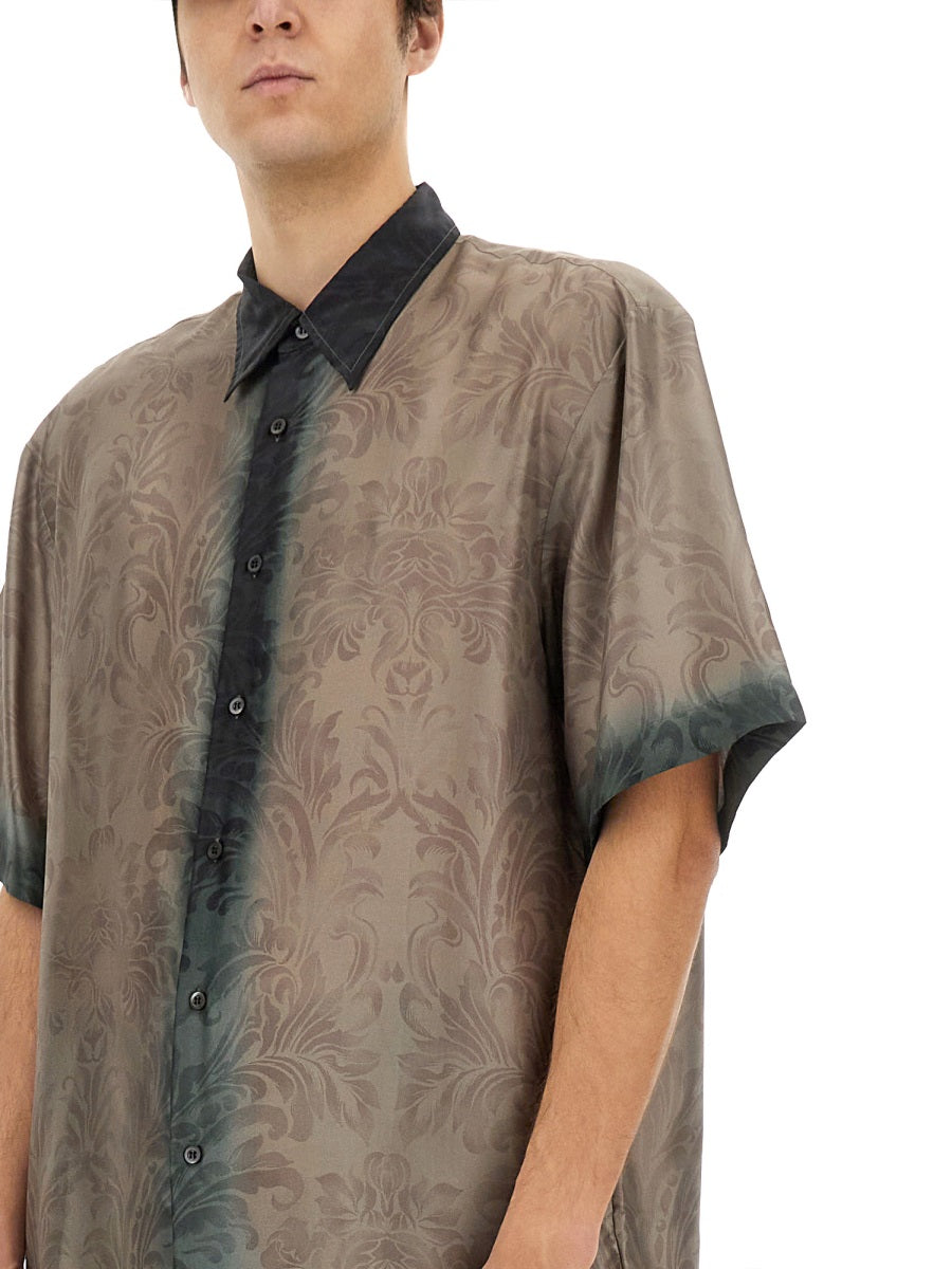 Classic Button-Down Silk Shirt With Pointed Collar
