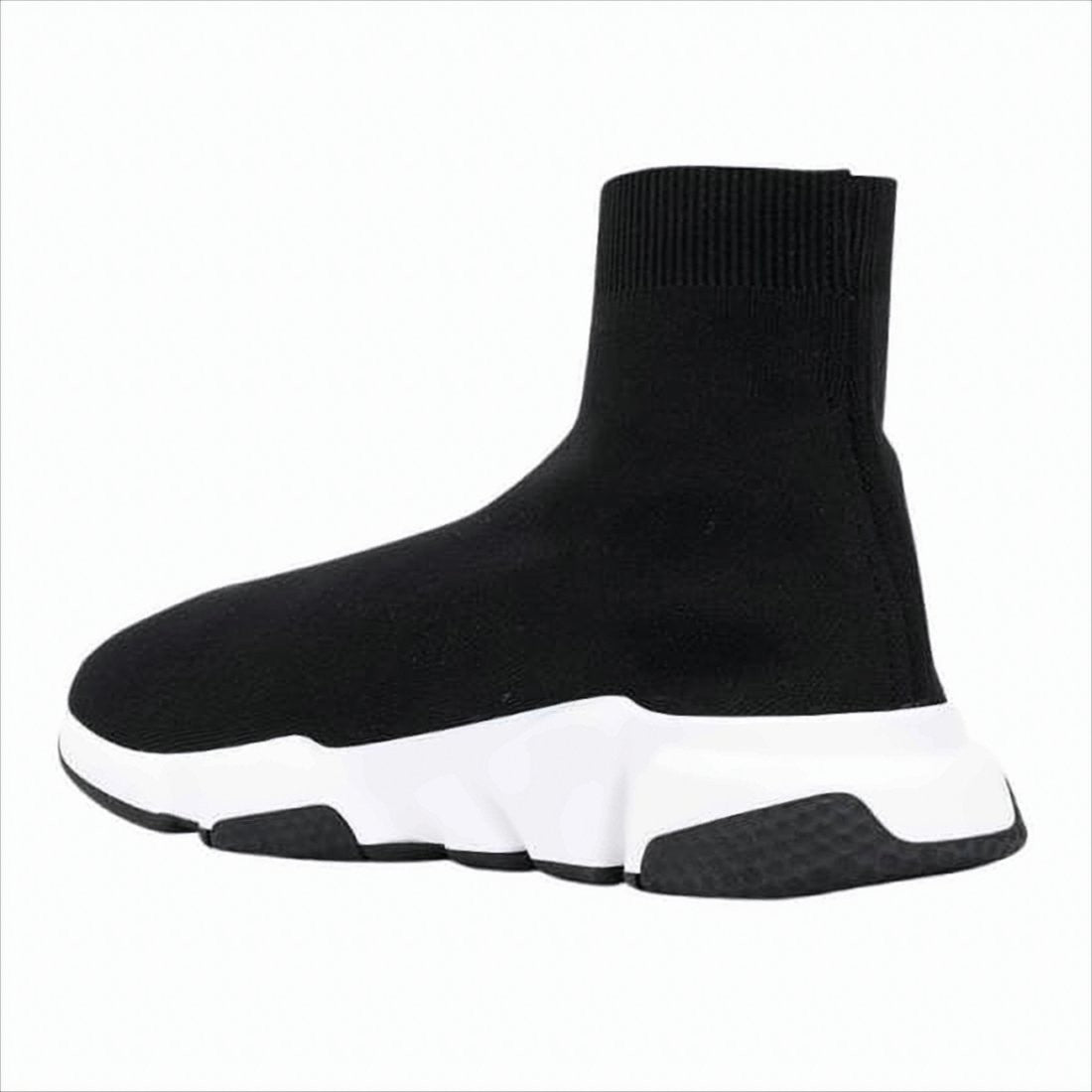 Sock-Style Black Sneakers with Chunky Sole and Minimalist Design