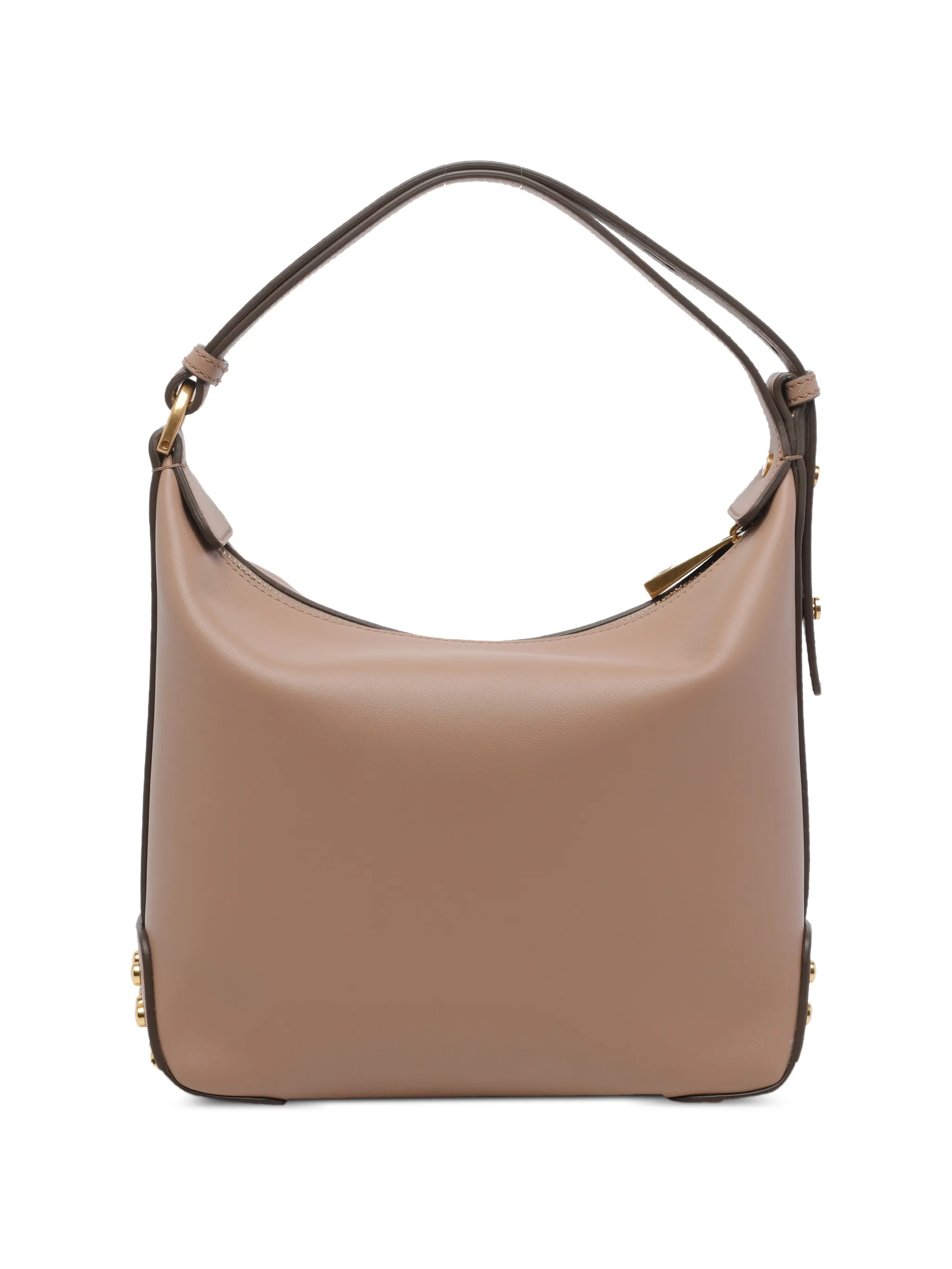 Structured Handbag with Embossed Branding and Gold-Stud Detail