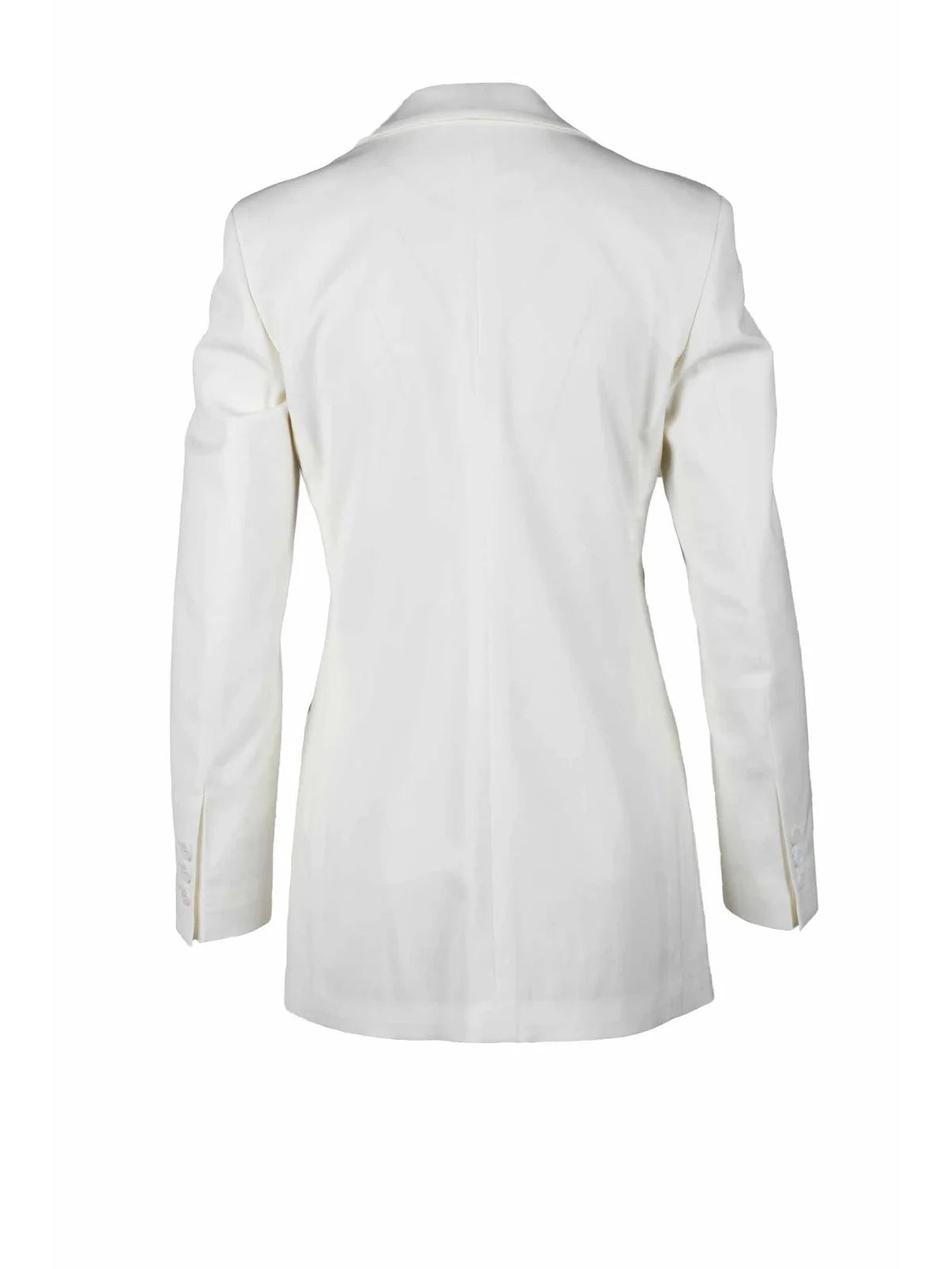 White Viscose Wool Elastane Women Jacket