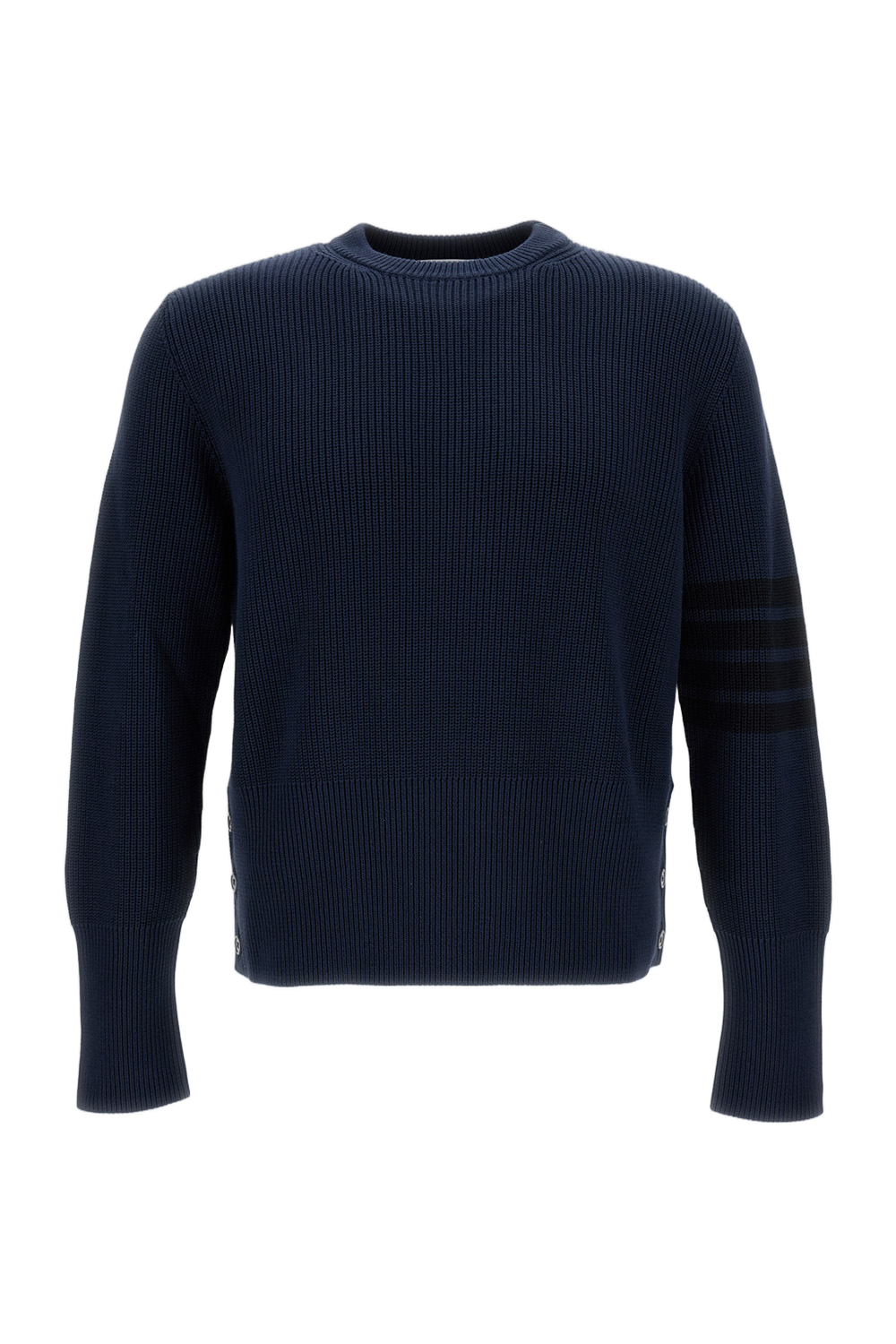 Cropped Crewneck Cardigan With Ribbed Trims