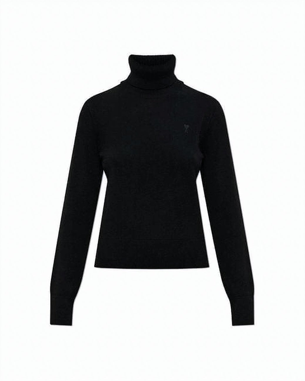 Fitted Black Turtleneck Sweater