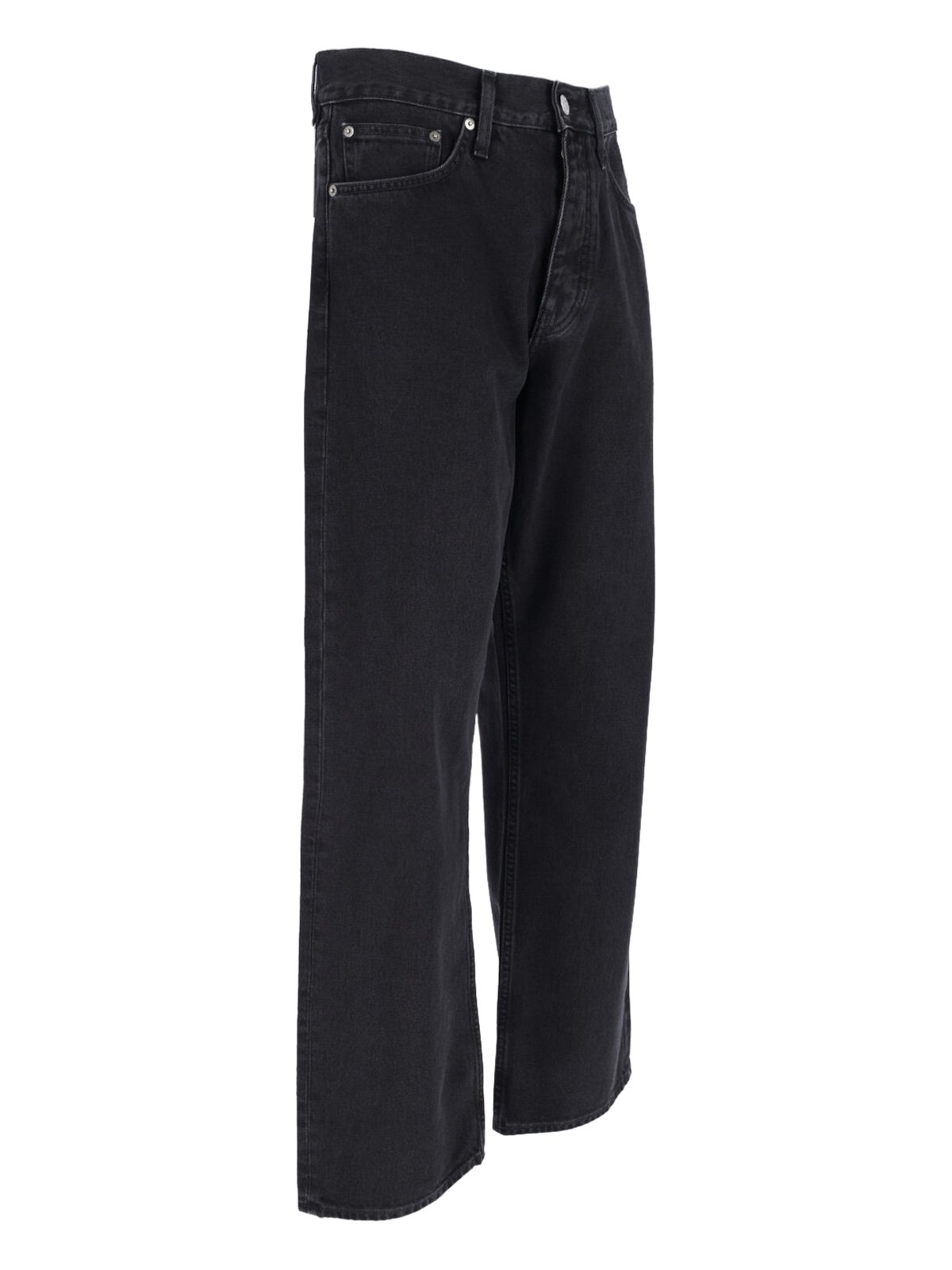 Straight-Leg Black Denim Pants