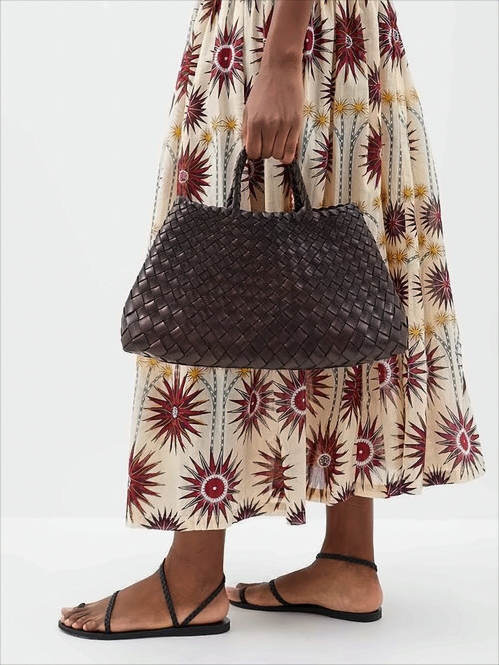 Woven Buffalo Leather Tote Bag