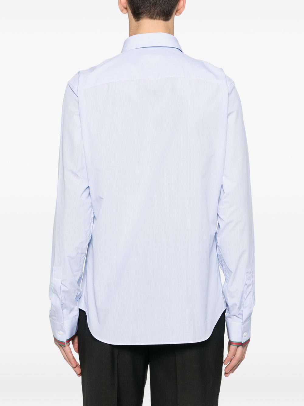 Light Blue Pinstripe Shirt With Button-Down Collar