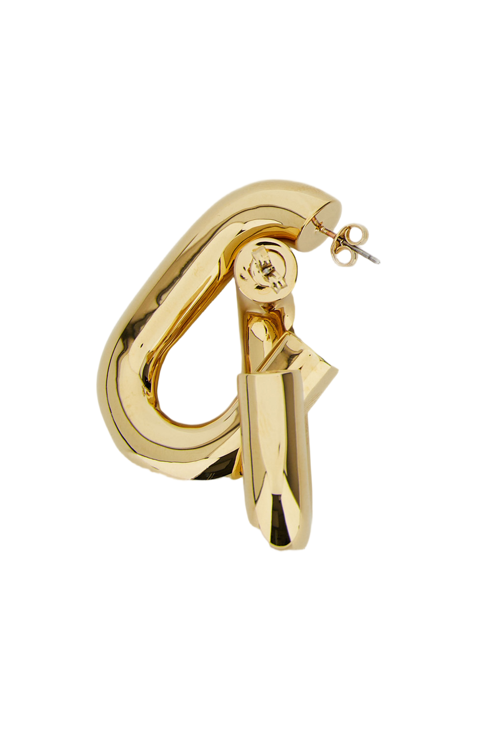 Gold XL Link Brass Hoop Earrings