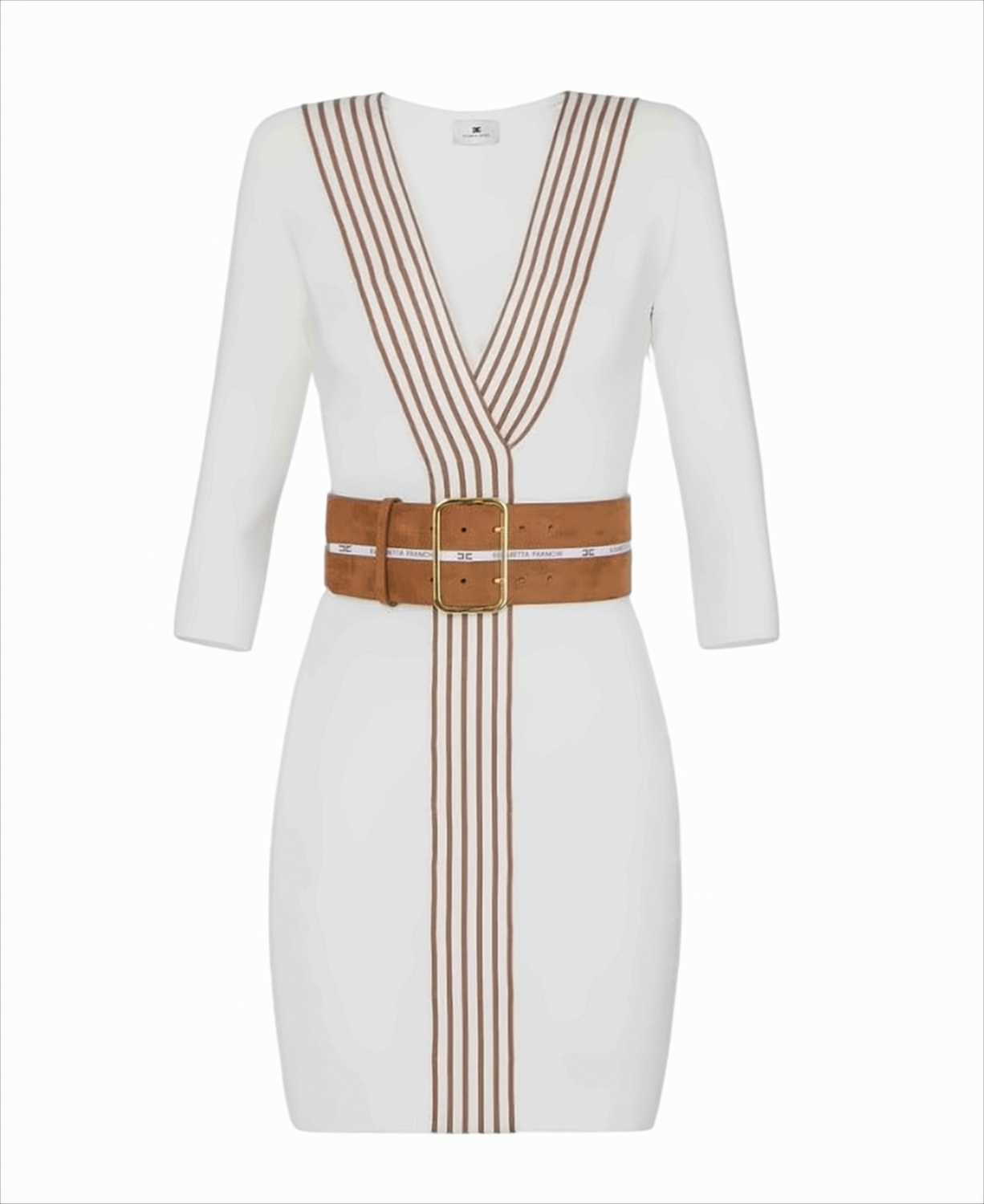 Knit Dress With Striped Bands