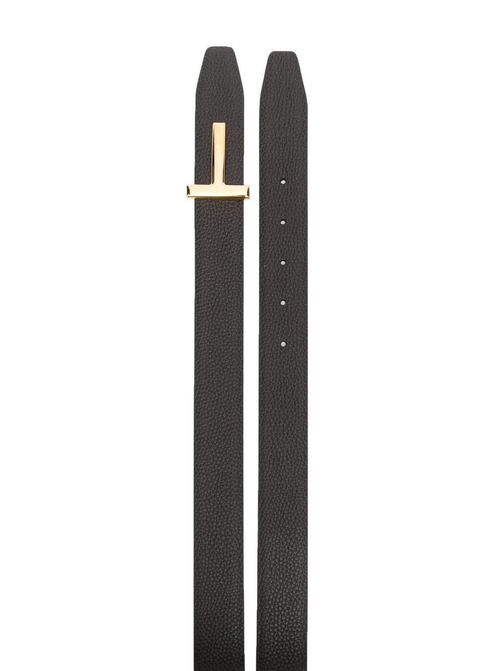Textured Brown Leather Belt