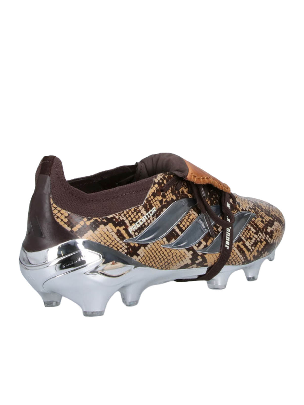 Brown Snakeskin-Patterned Upper Statement Sneakers