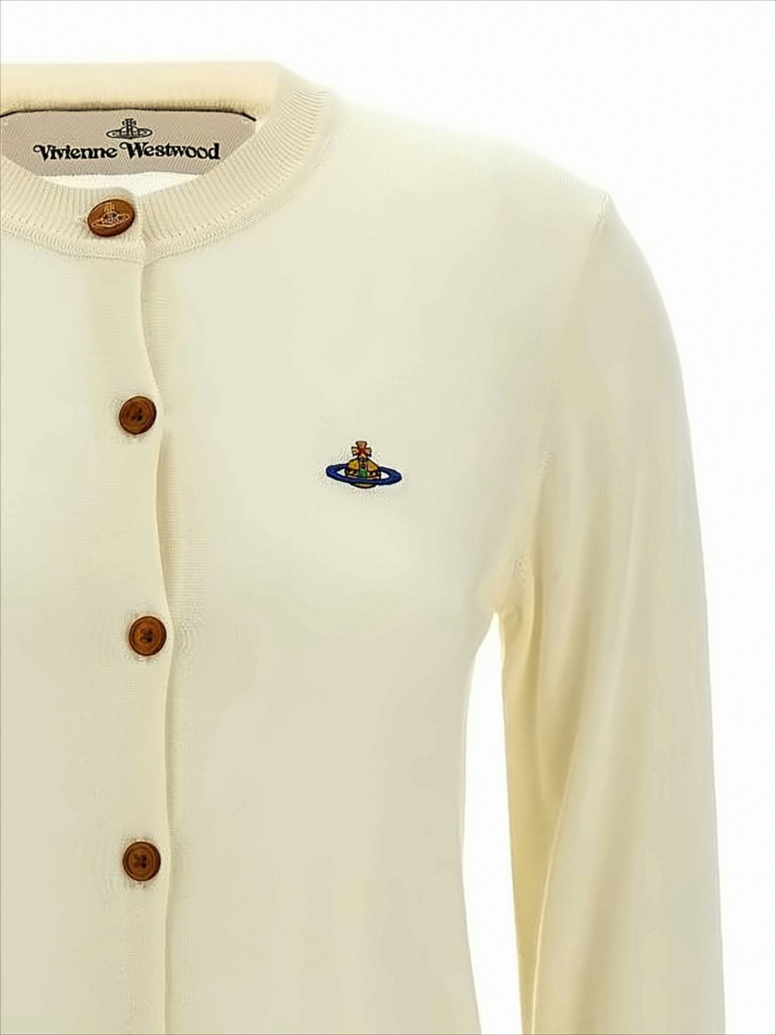 Soft-Knit Cardigan with Round Neckline