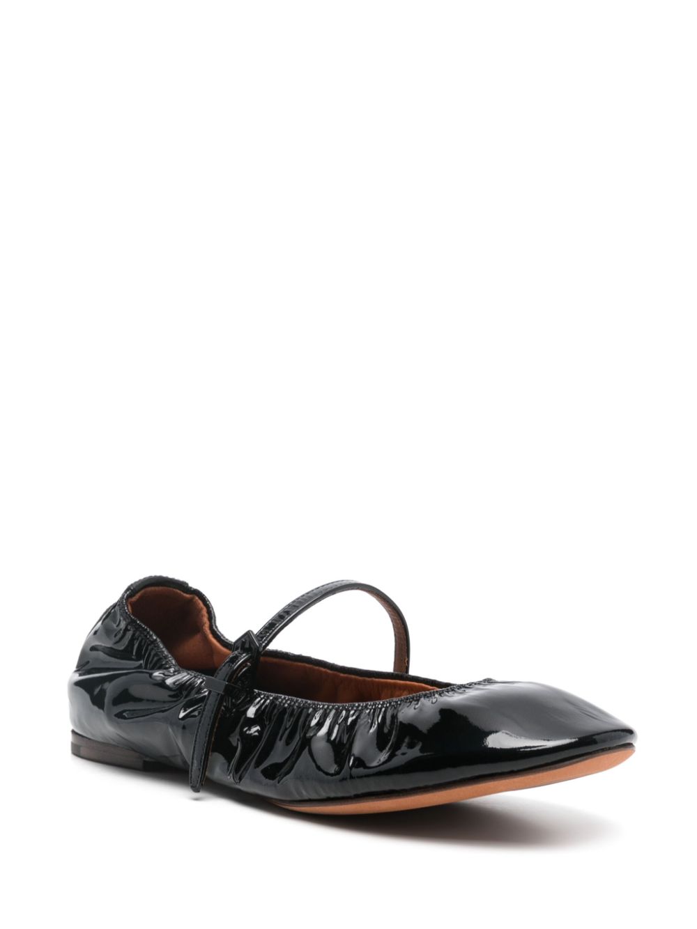 Glossy Calf Leather Flats