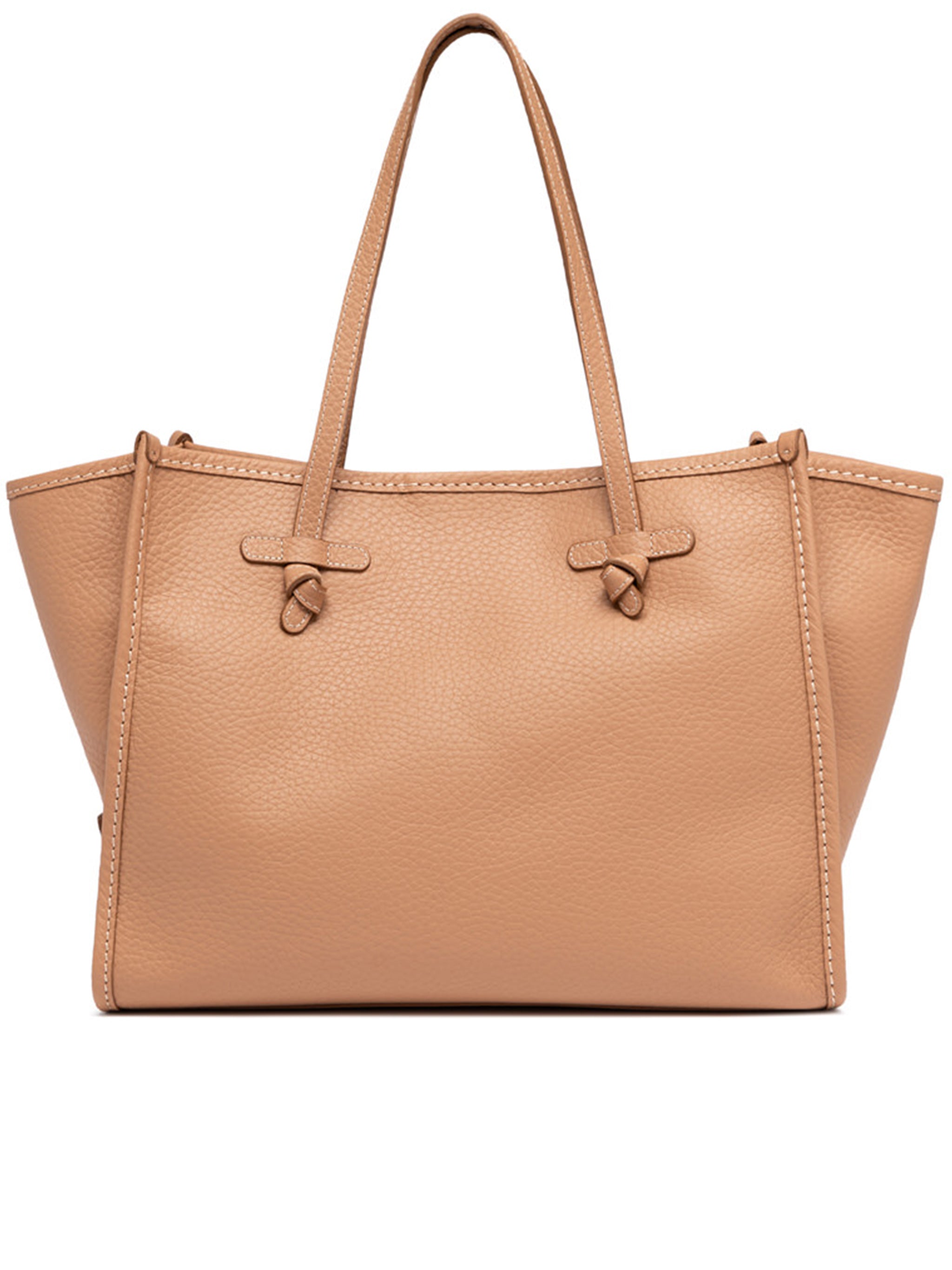 Marcella Rectangular Brown Structured Leather Tote