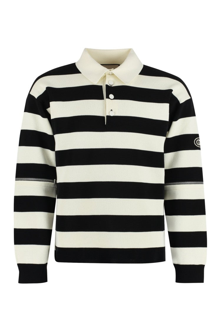 Knitted Polo With Pointed Collar And Soft Texture