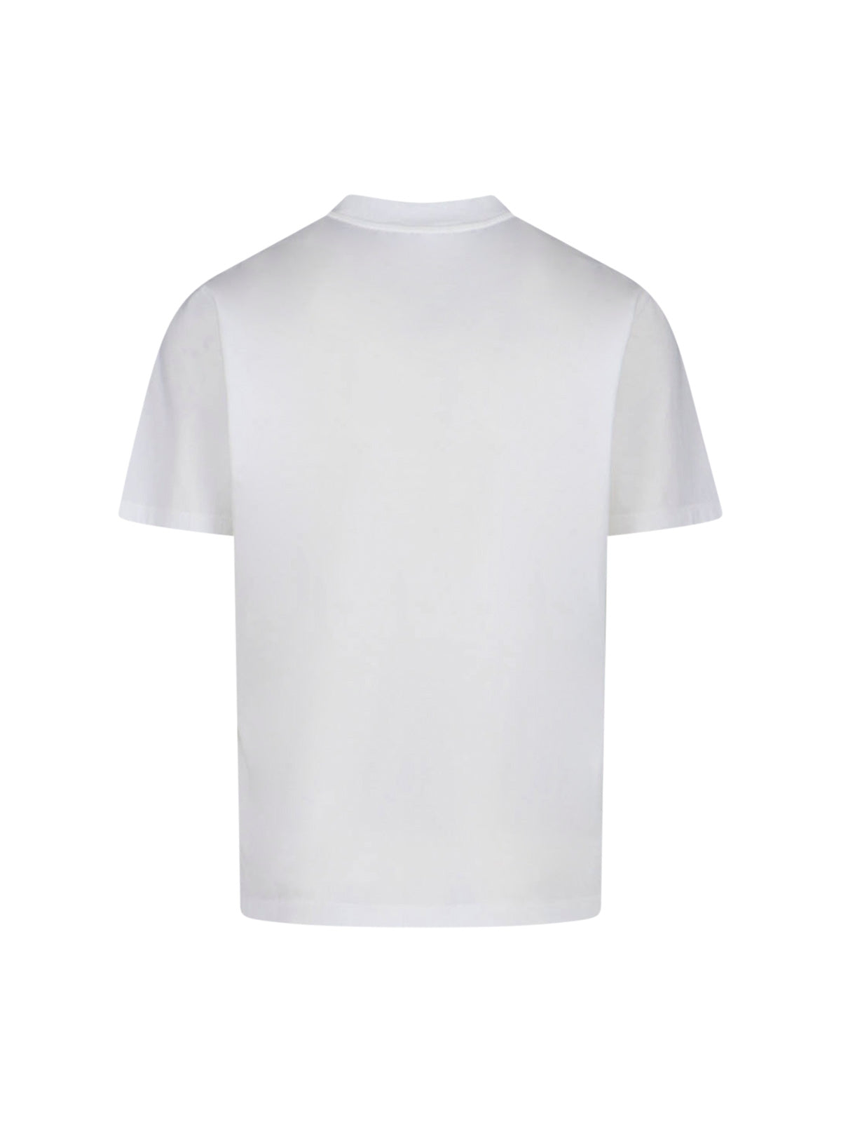 White Cotton T-Shirt with Contrasting Logo Detail