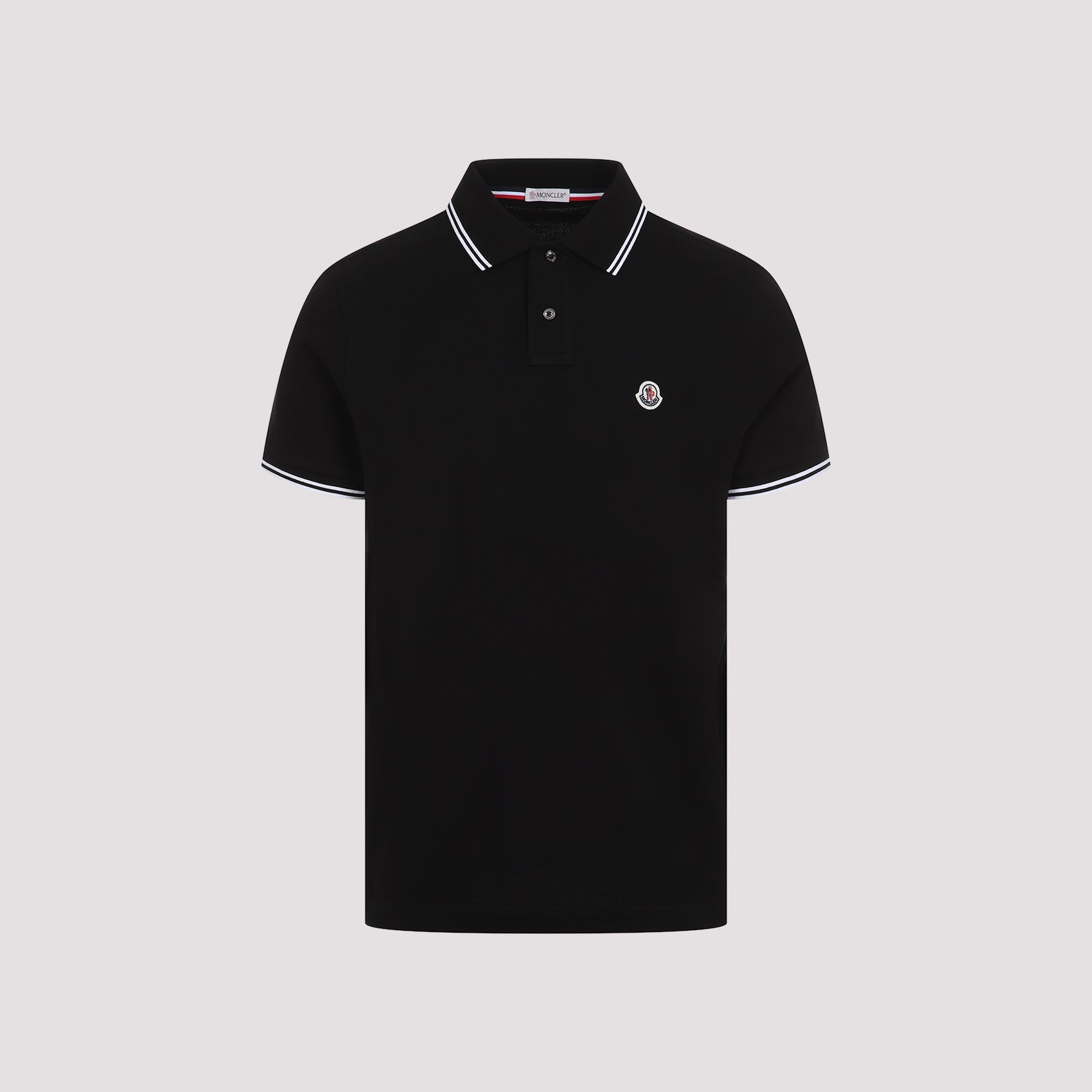 Classic Black Polo Shirt with Ribbed Collar