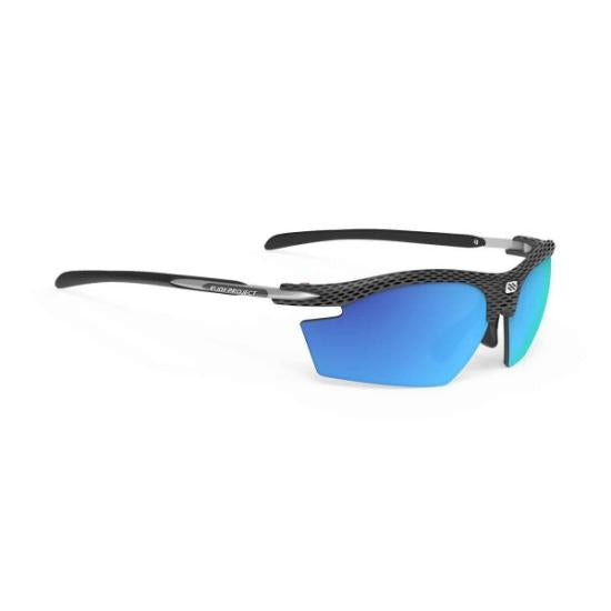 Semi-Rimless Frame Sunglasses with Textured Black Pattern and Blue Mirrored Lenses