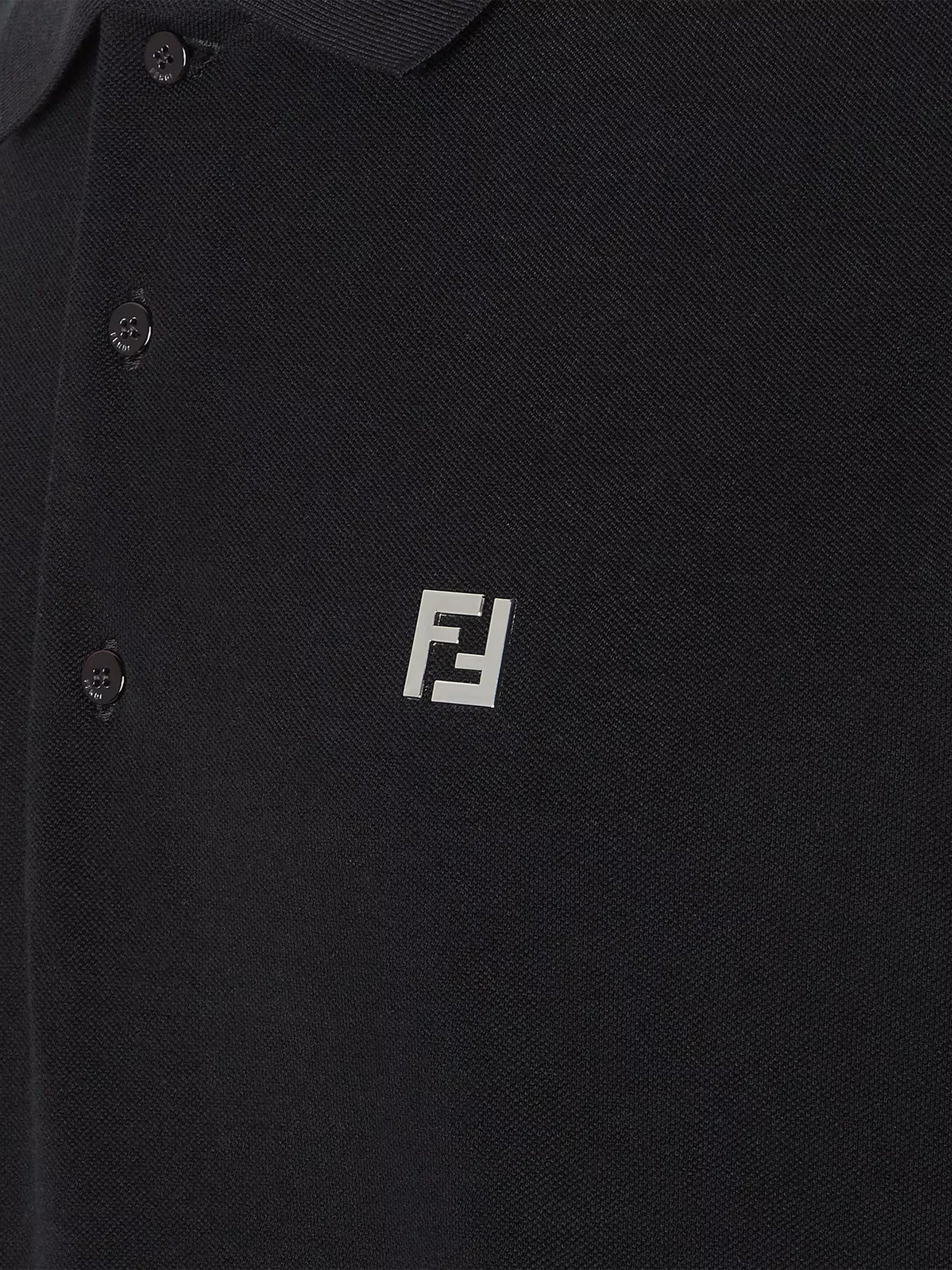 Slim-Fit Black Classic Collar Logo Polo