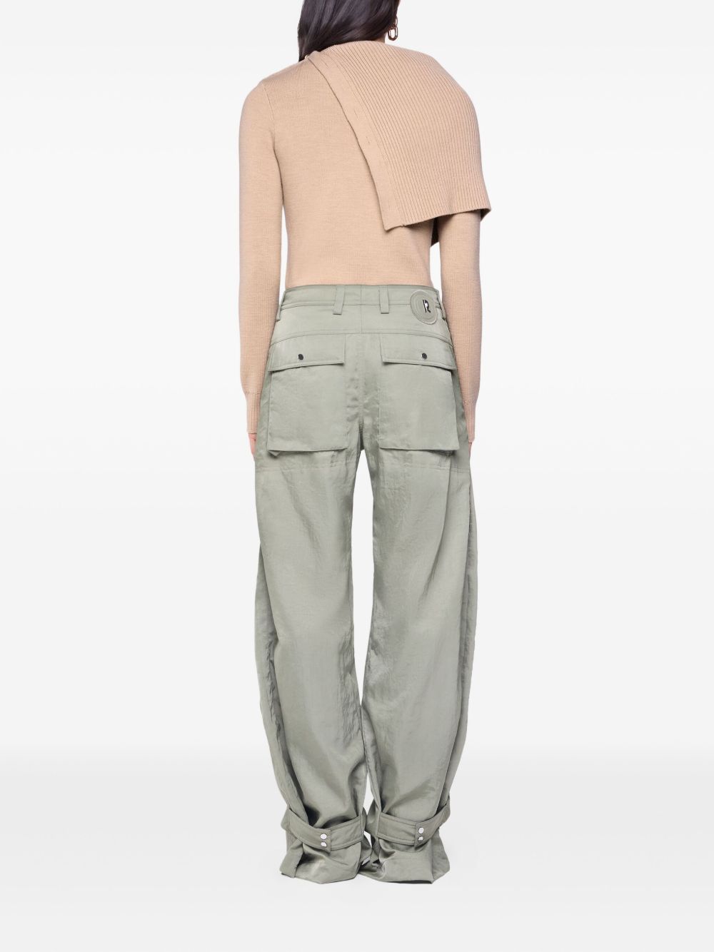 Asymmetrical Merino Wool Sweater With Oversized Turtleneck