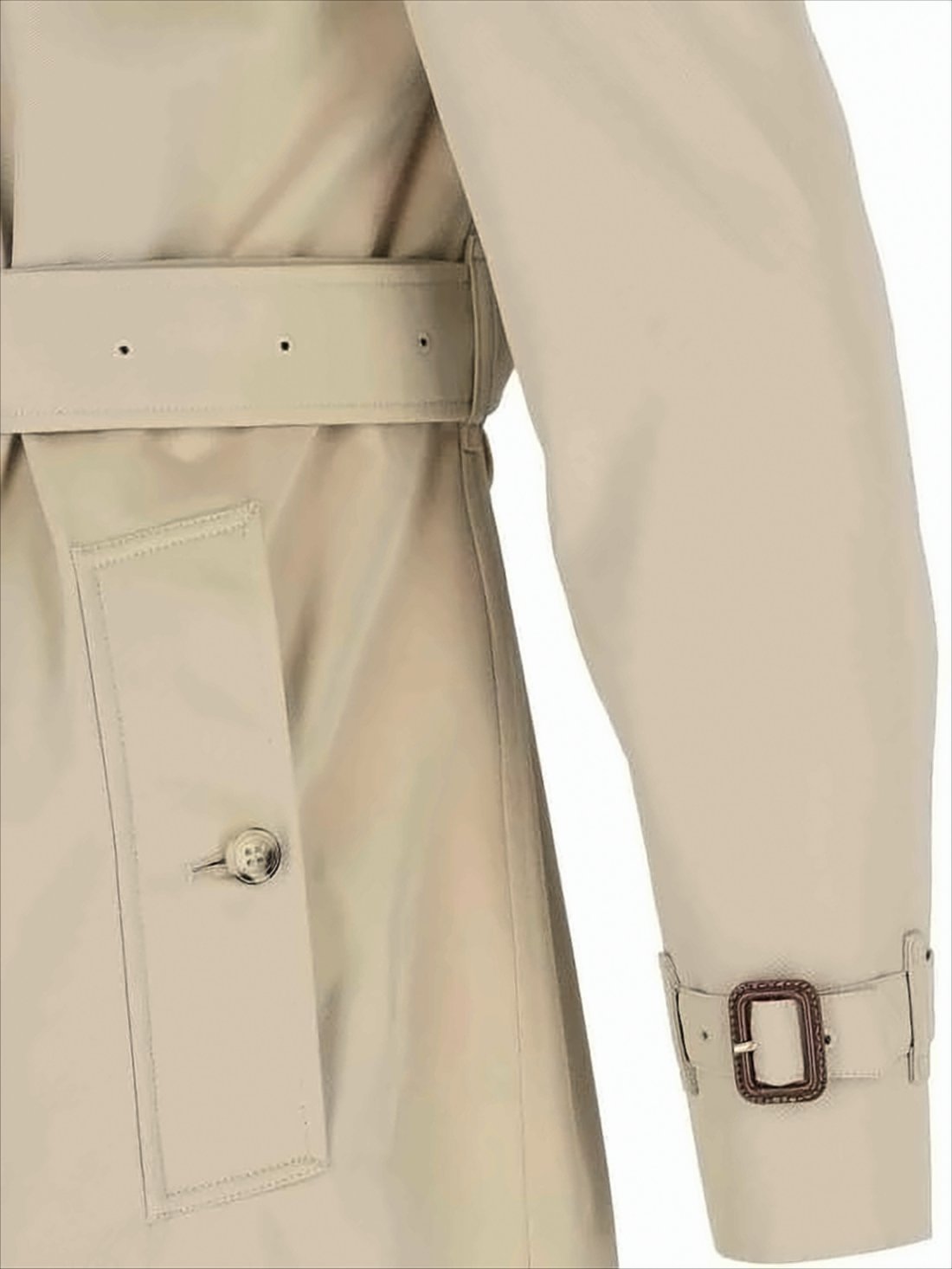 Double-Breasted Cotton Trench Coat With Tortoiseshell Buttons